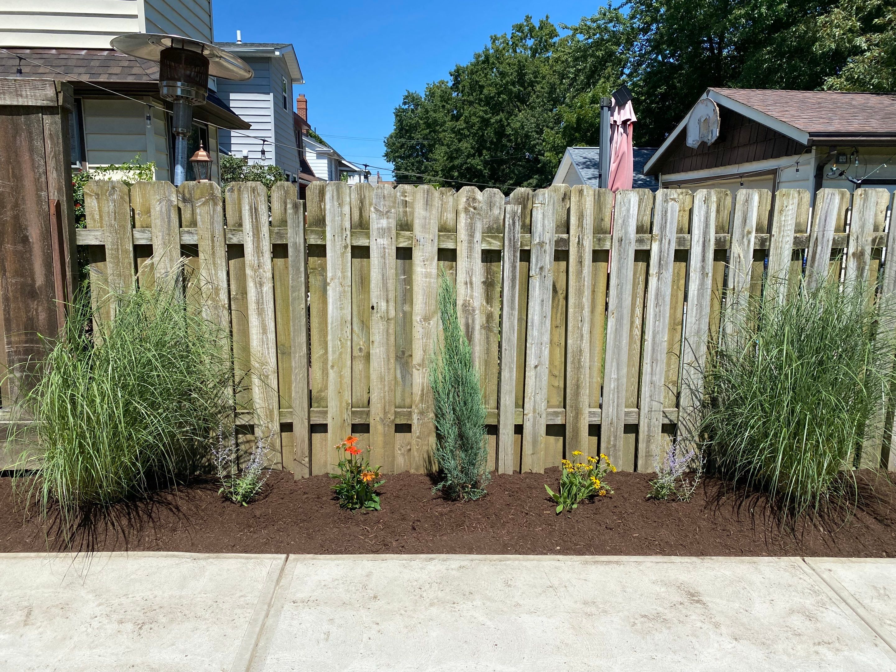 Green Fenceline Install by Elm Rose Gardens