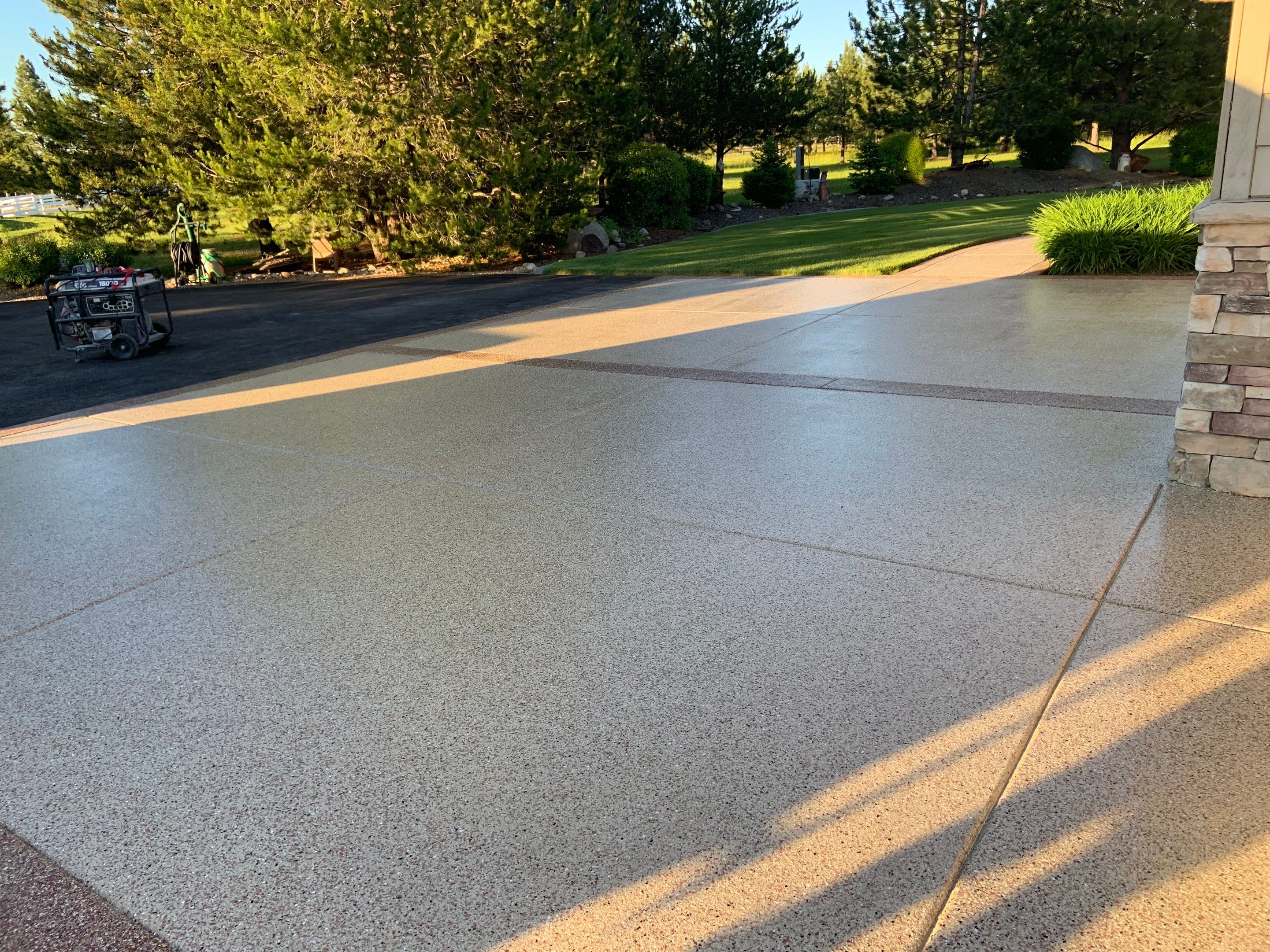 Driveway using Pecan and Chestnut Trim by Croc Coatings, LLC
