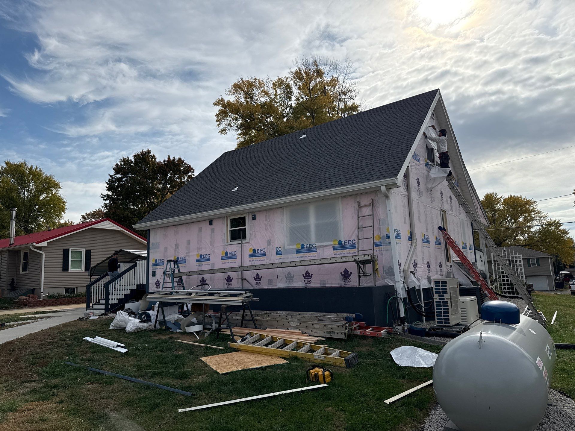 Out with the Old , in with the Blue  by EEC  Windows, Siding & Roofing 