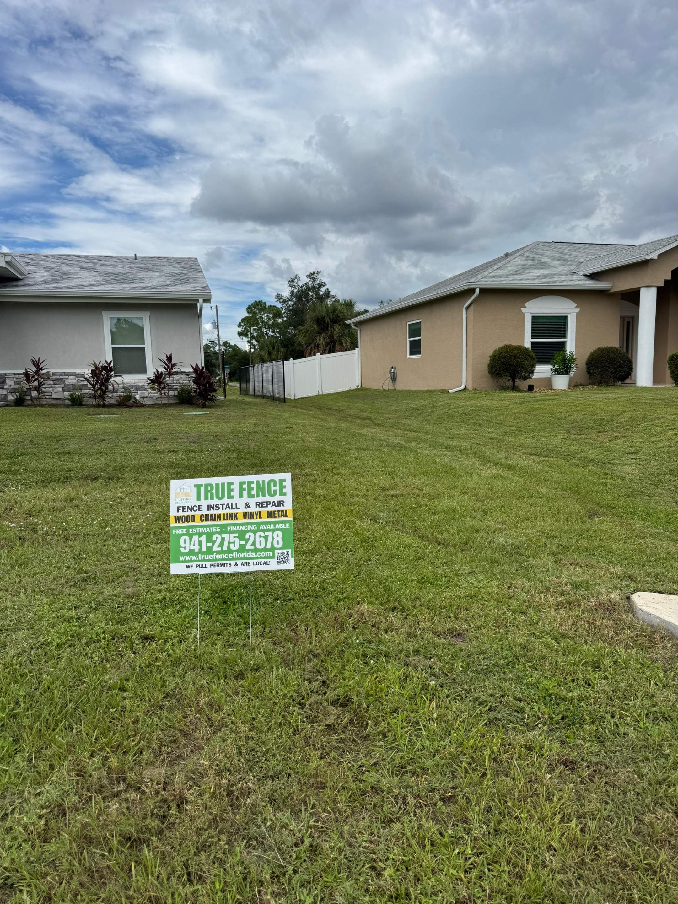 Residential Black Chain Link Fence Installation in North Port by True Fence LLC