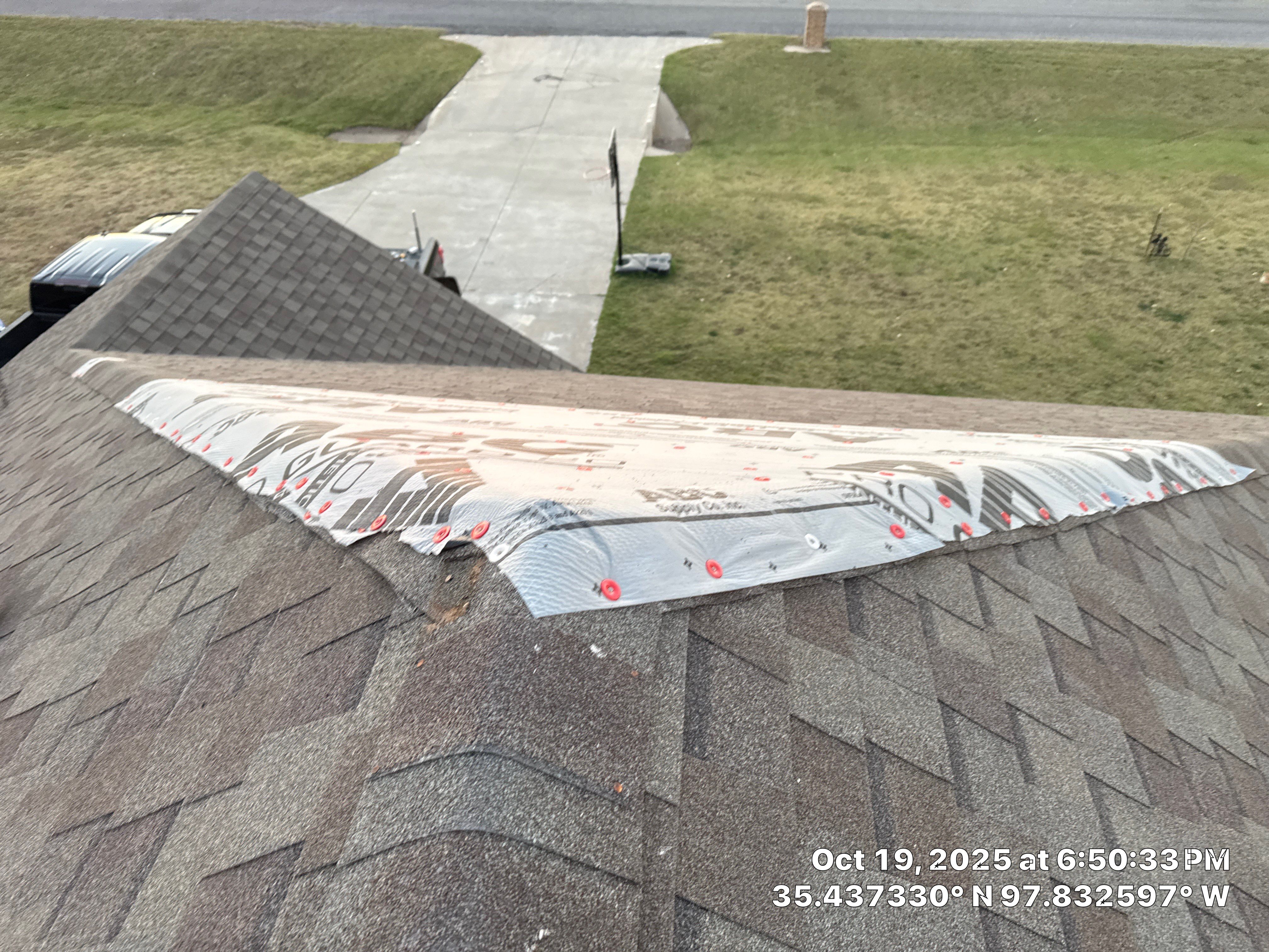 Roof repair due to shady contractor by OAK Roofing Restoration 