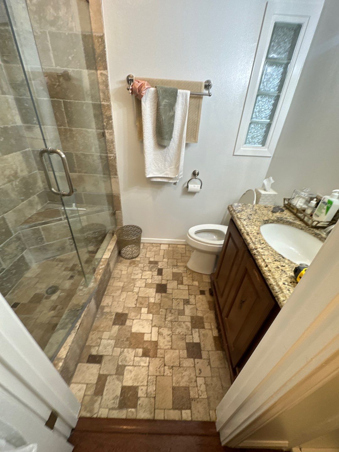 Northwood Bathroom Remodel with Custom Walk-In Shower and Hexagon Marble Flooring by Legacy Bath and Kitchen 