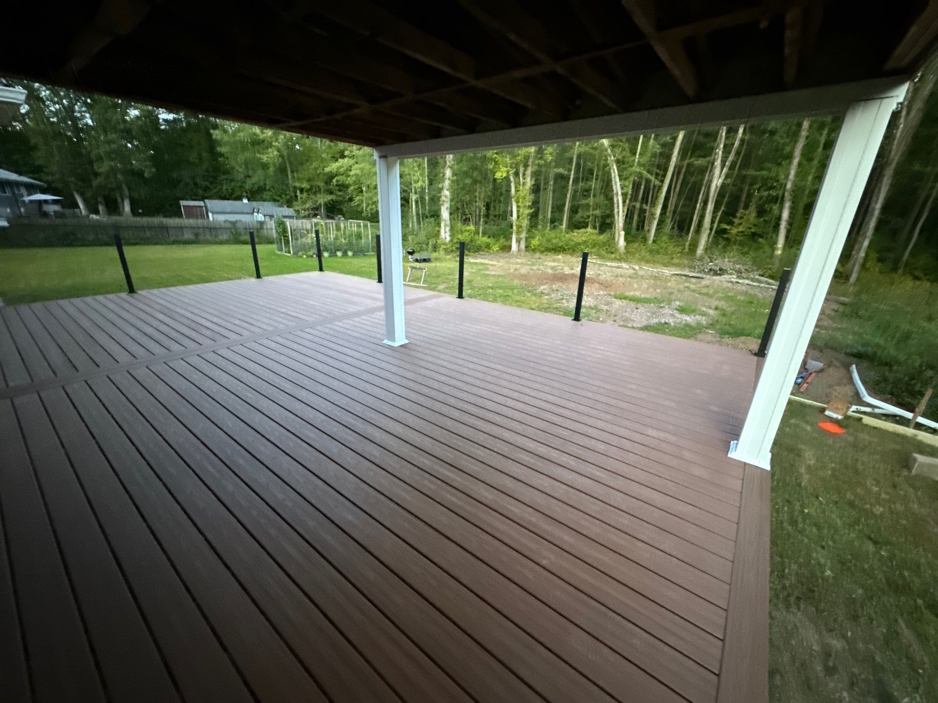 New Deck using Trex Tiki Torch  by deck guardian