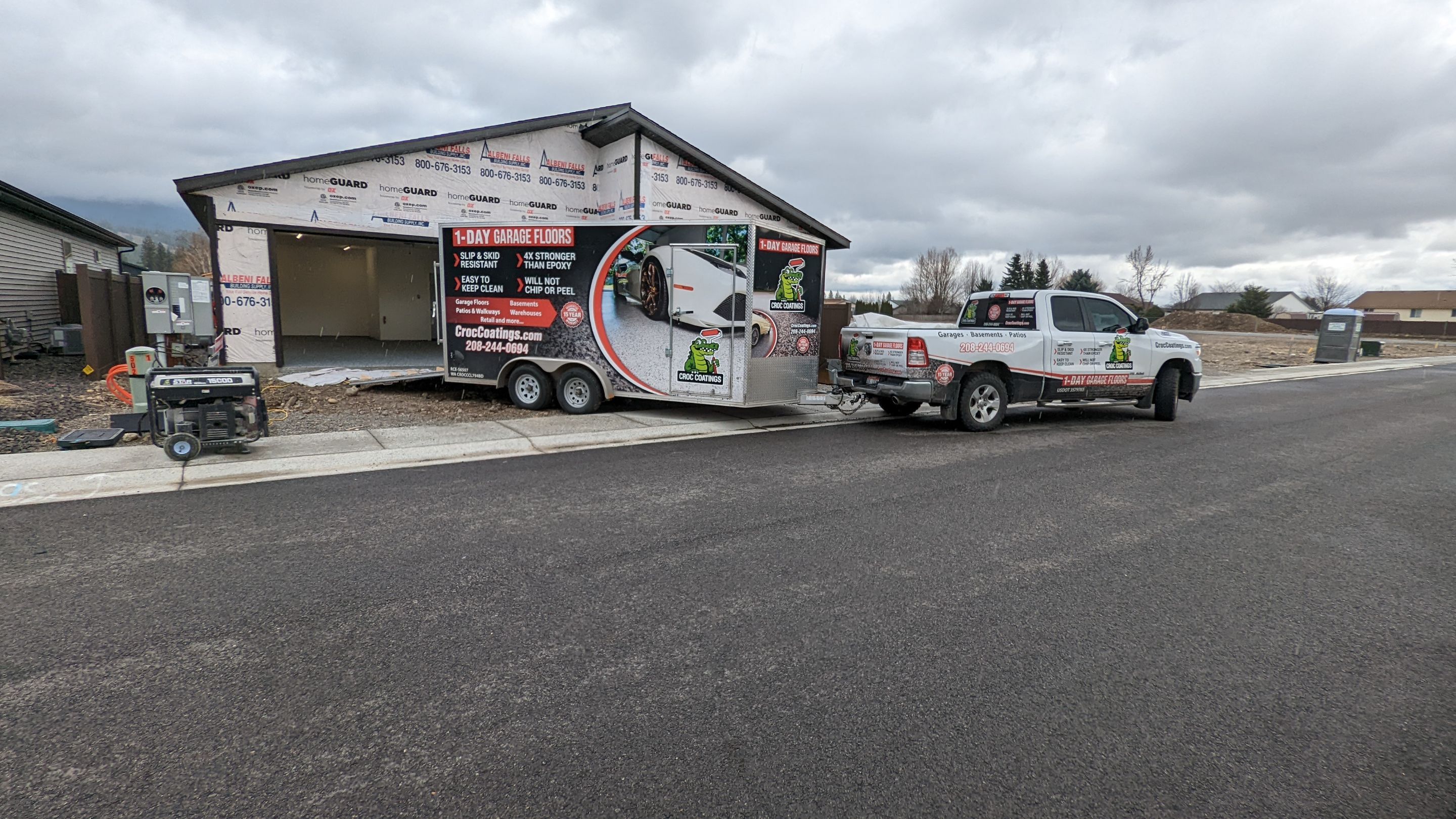 Garage Transformation using Smoke by Croc Coatings, LLC
