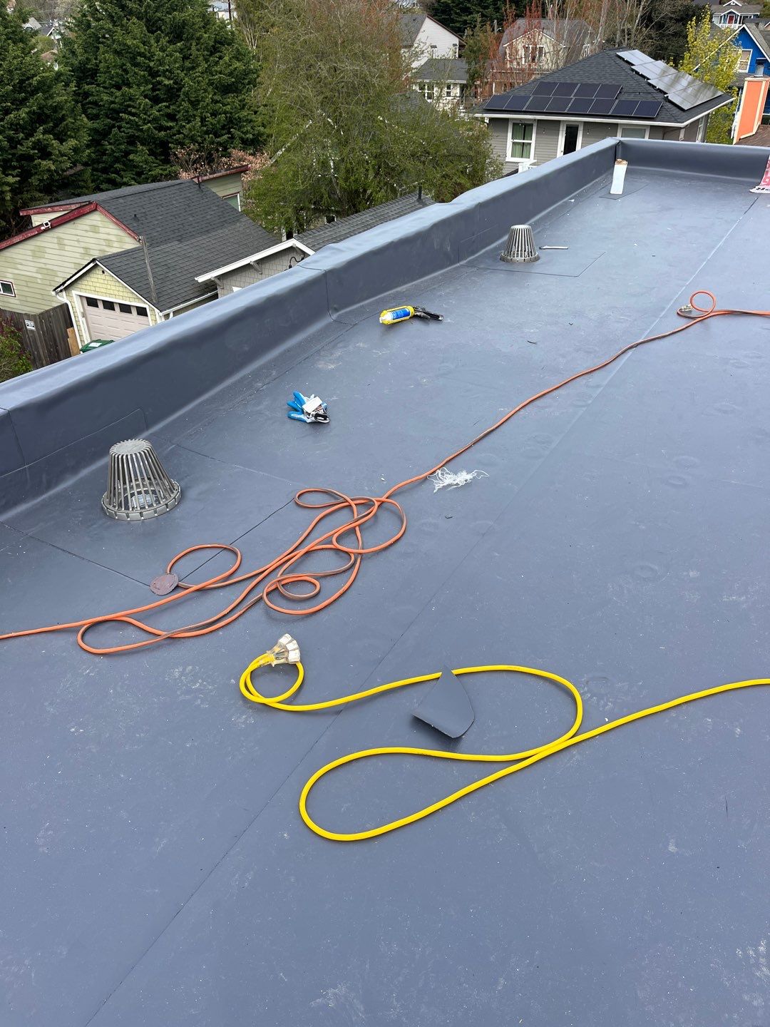 Rooftop Deck using IPE and PVC in Seattle by RoofSmart