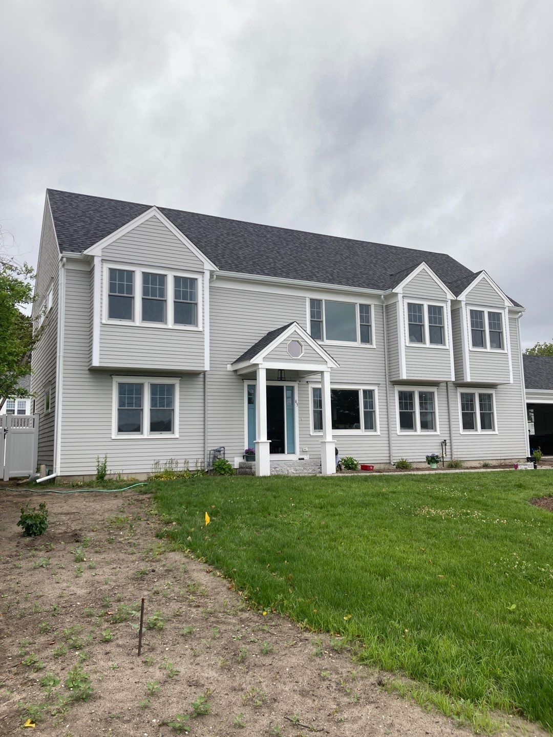 6" K-Style Aluminum Gutter Installed with 3" Round Smooth Downspouts in South Yarmouth, MA by Gutter Pro Enterprises