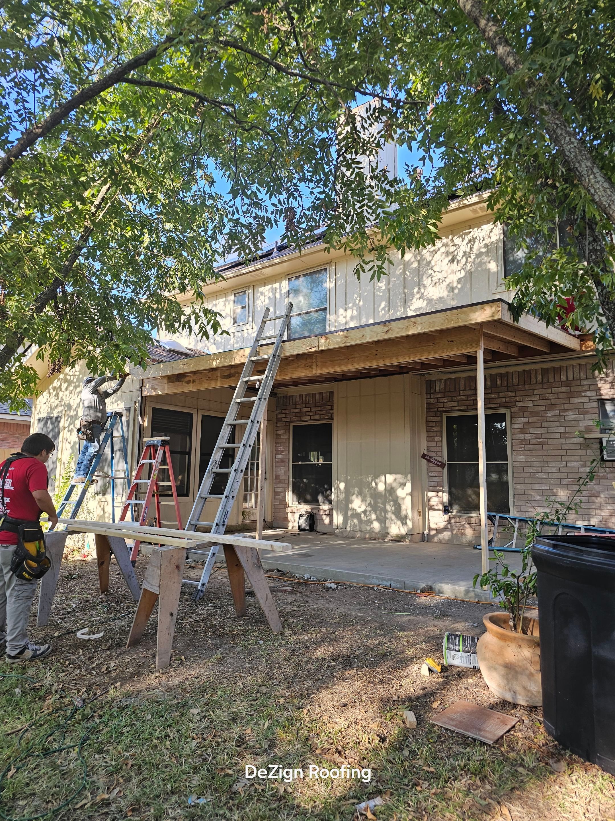 Beautiful New Covered Patio by DeZign Roofing & Exteriors