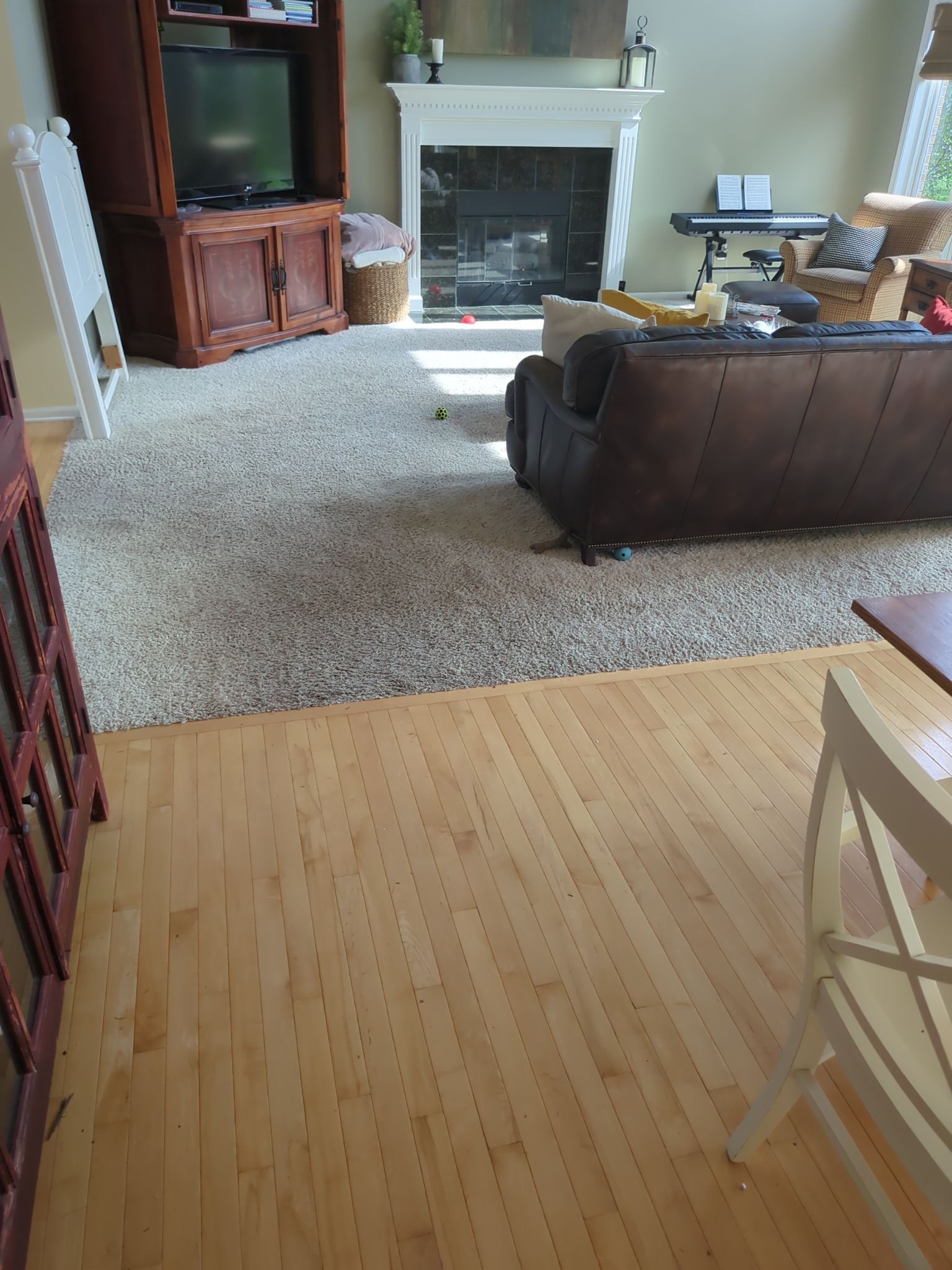  7 inch wide engineered  White Oak site sand and finish by Ann Arbor Hardwoods 