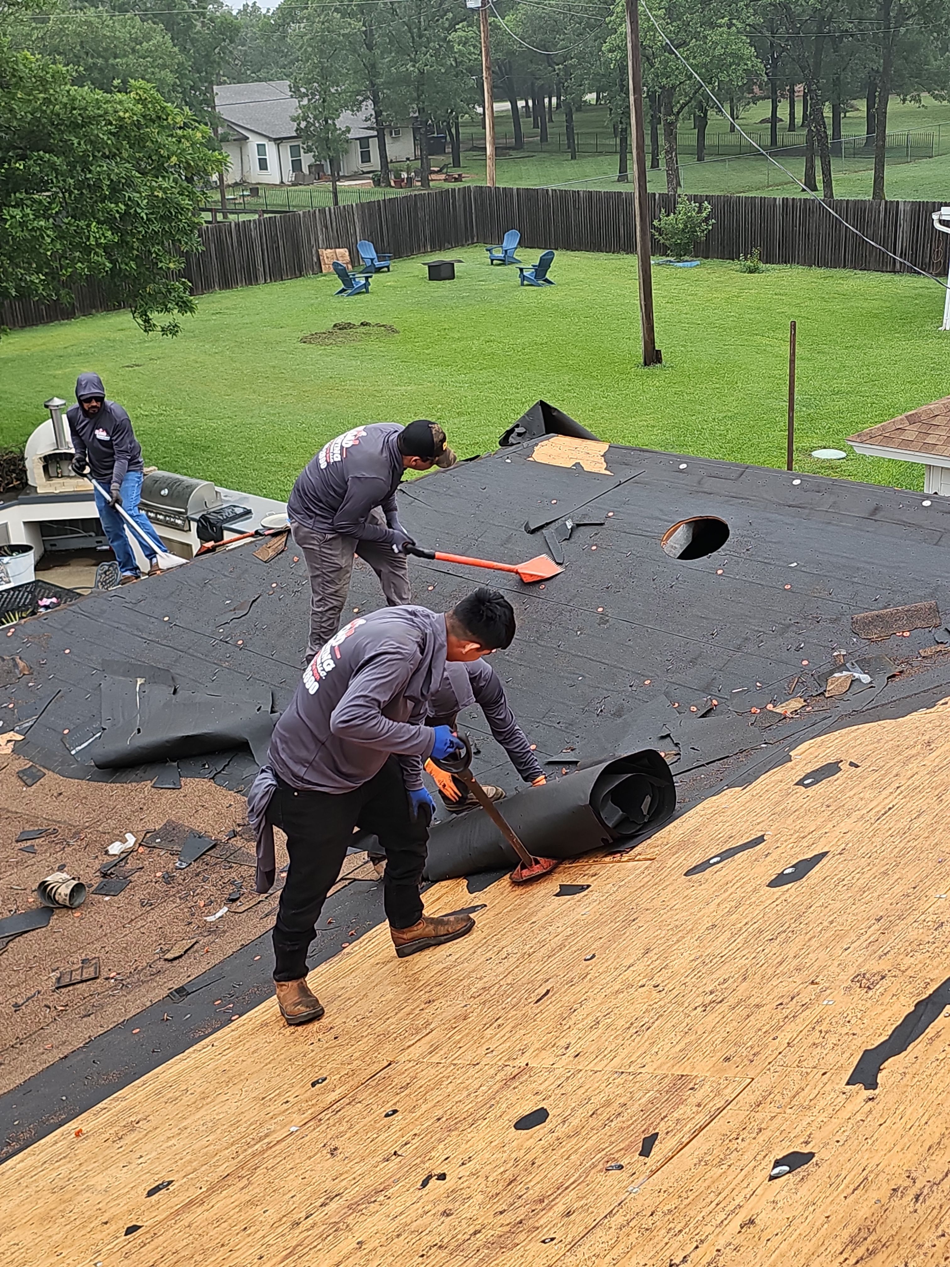 "Full Roof Replacement Due to Hail and Water Damage – Before & After" by road roofing llc