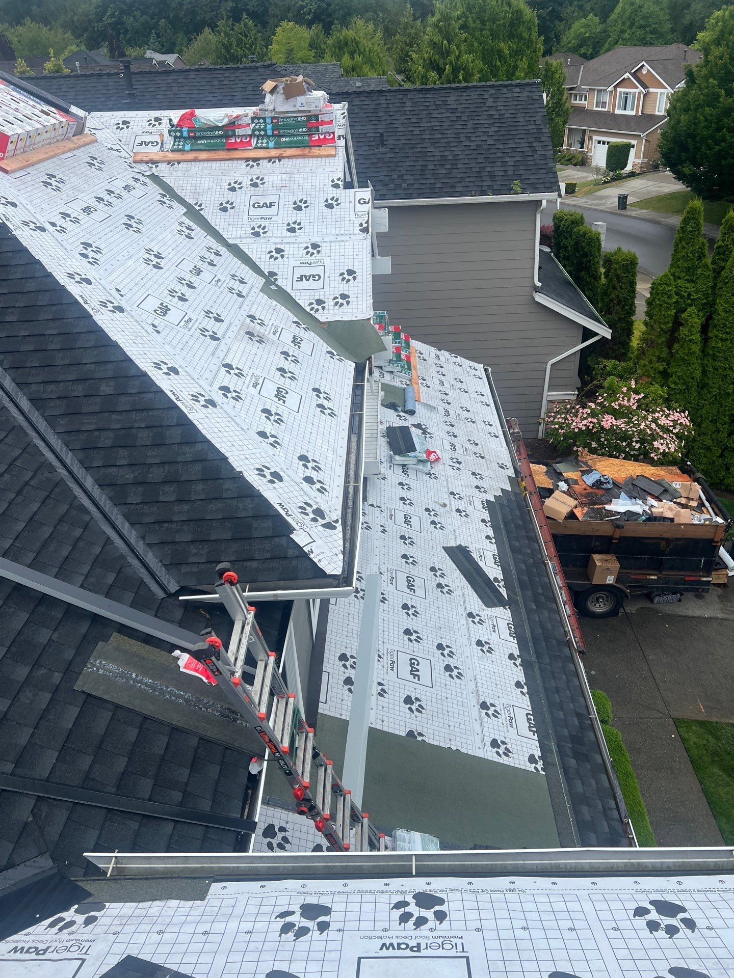 Residential Roofing Installation using GAF UHDZ Shingles by Roofing Formula LLC
