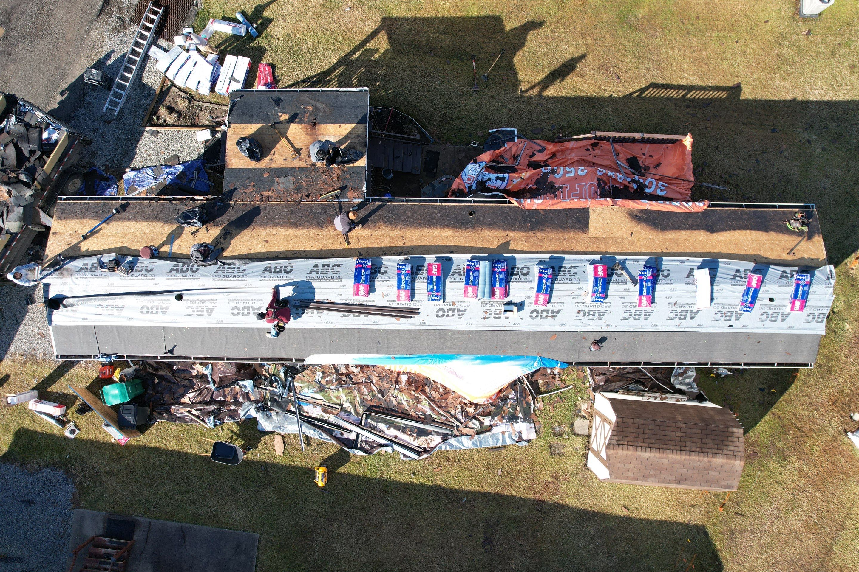 Residential Roofing Installation using GAF Timberline HDZ Barkwood by Rainstoppers Roofing