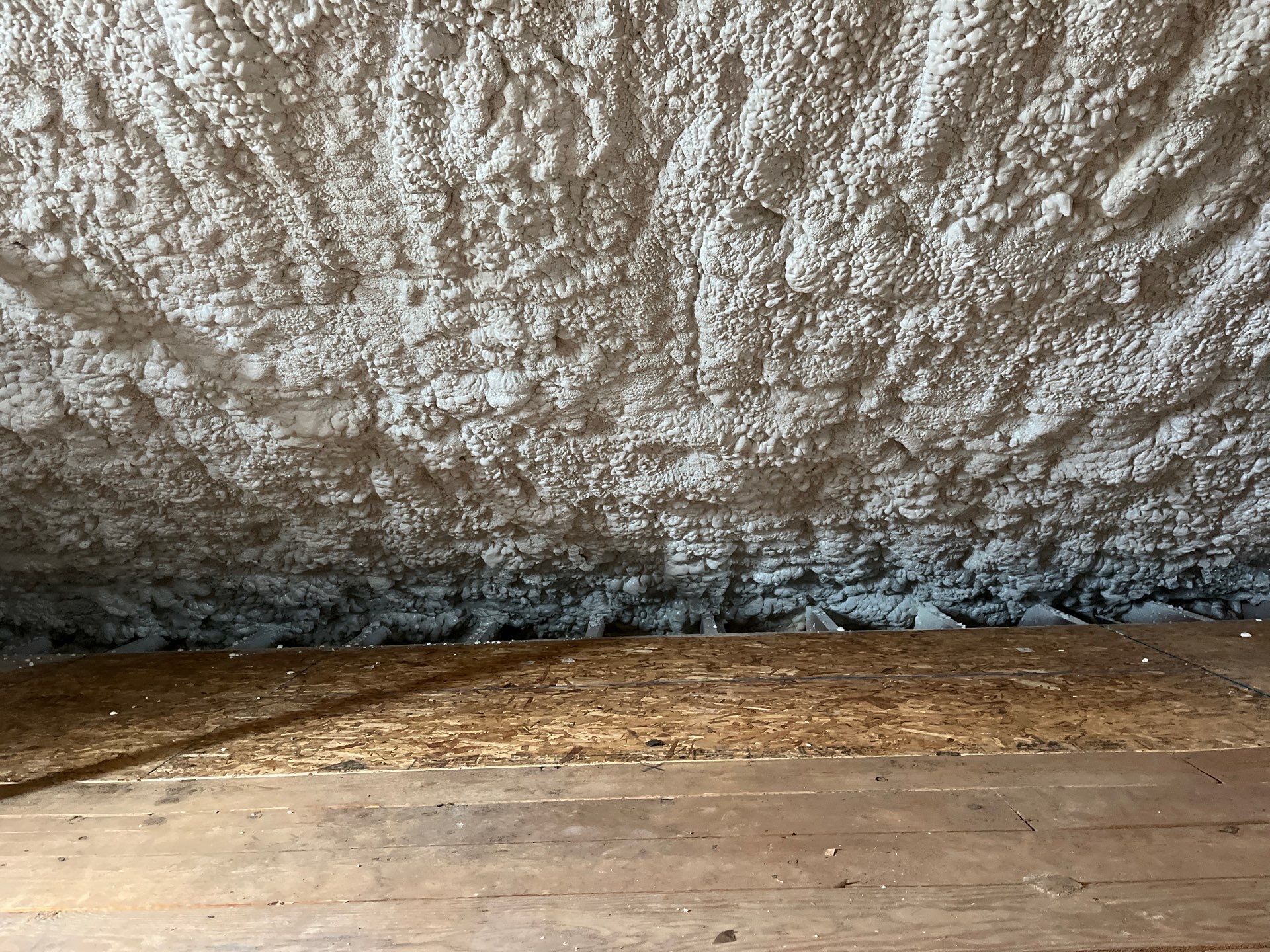 Attic Insulation using open cell spray foam by NYS Foam & Energy