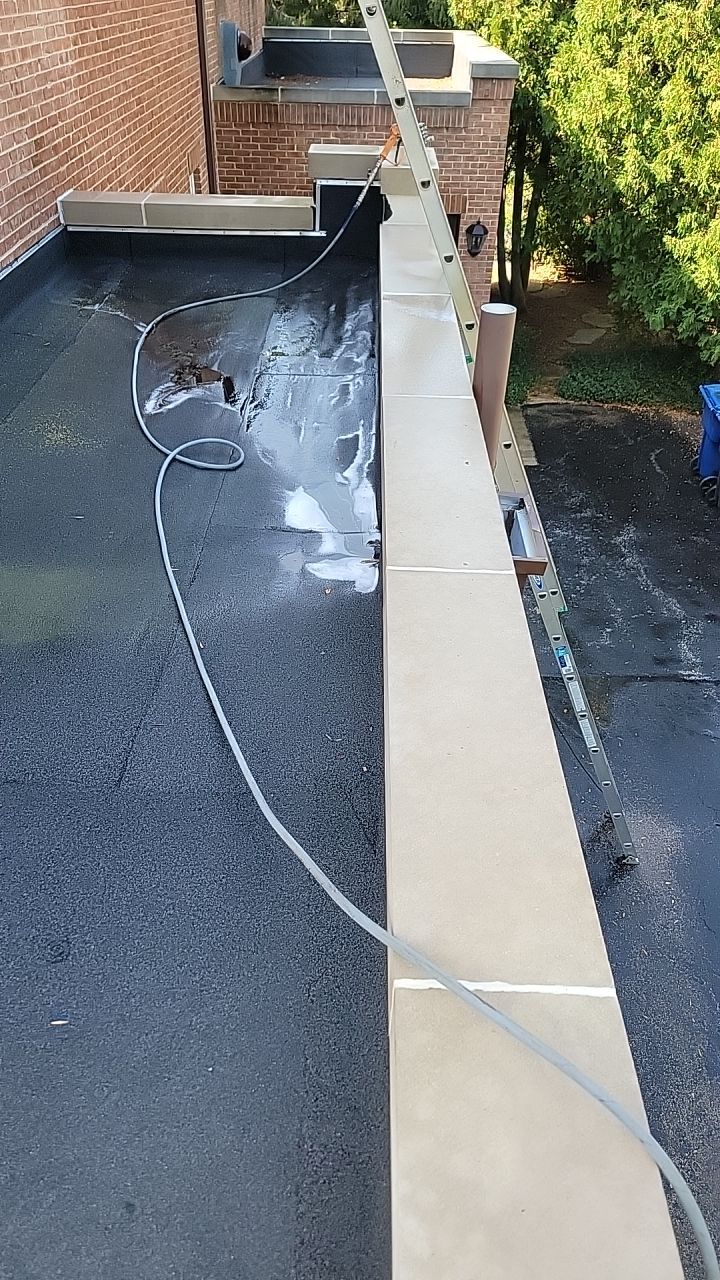 natural stone using Algaecide, soft wash soap by Northern Power Washing LLC.