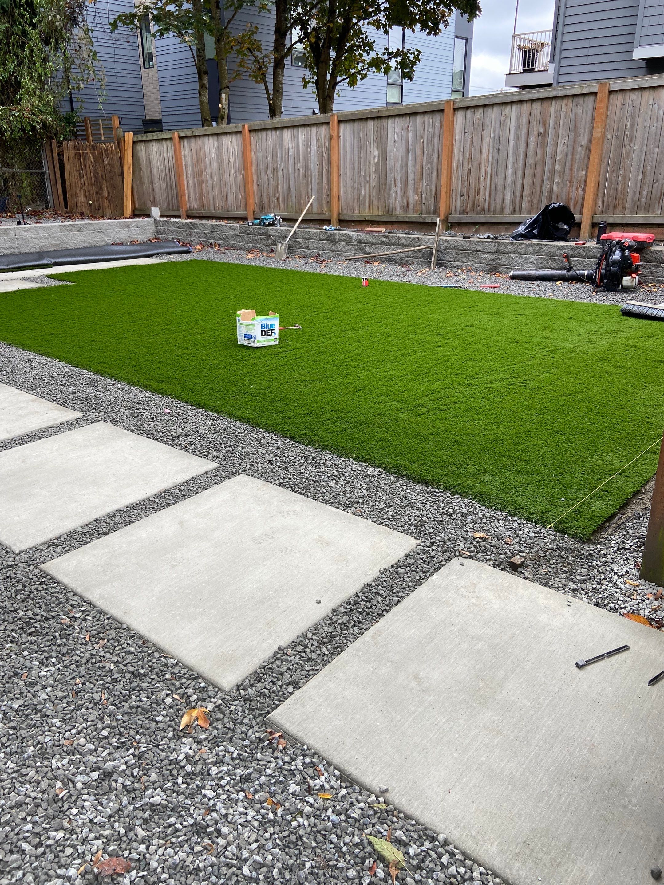 Turf Installation, Retaining Wall & Concrete Walkway | Seattle  by Jireh Asphalt & Concrete Inc 