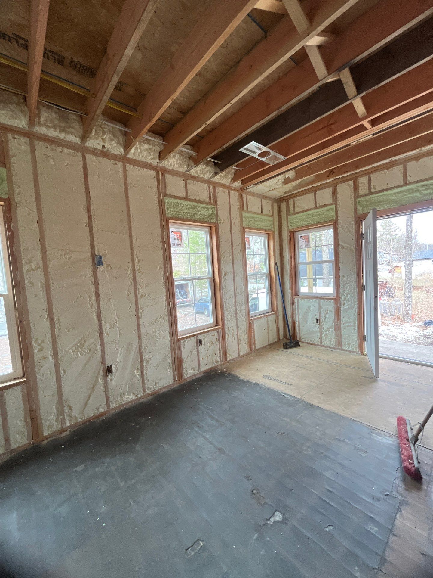 Basement Ceiling using Closed Cell Spray Foam by NYS Foam & Energy