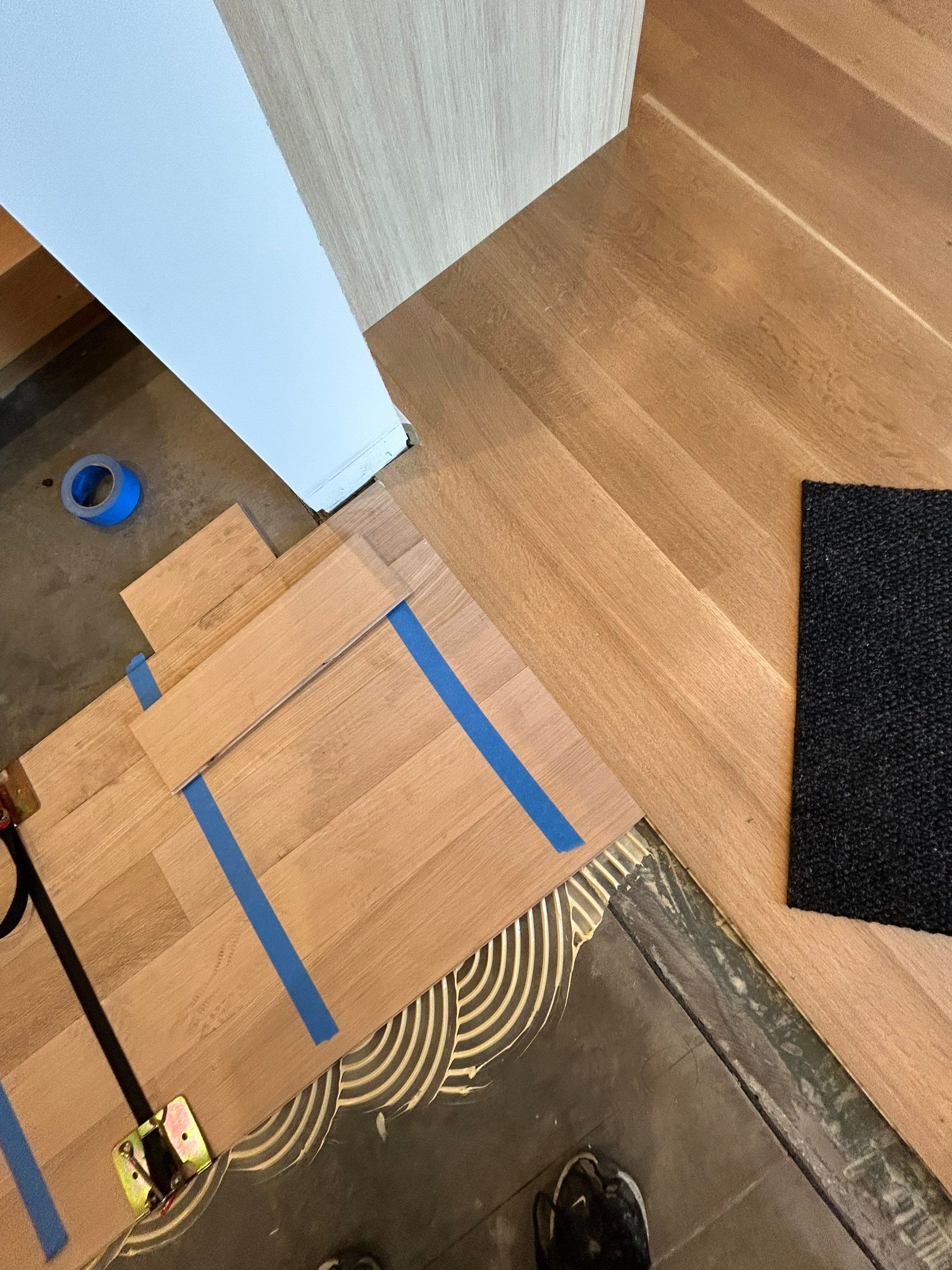 Basement Remodel using Engineered White Oak by RTBaldwin Hardwood Floors