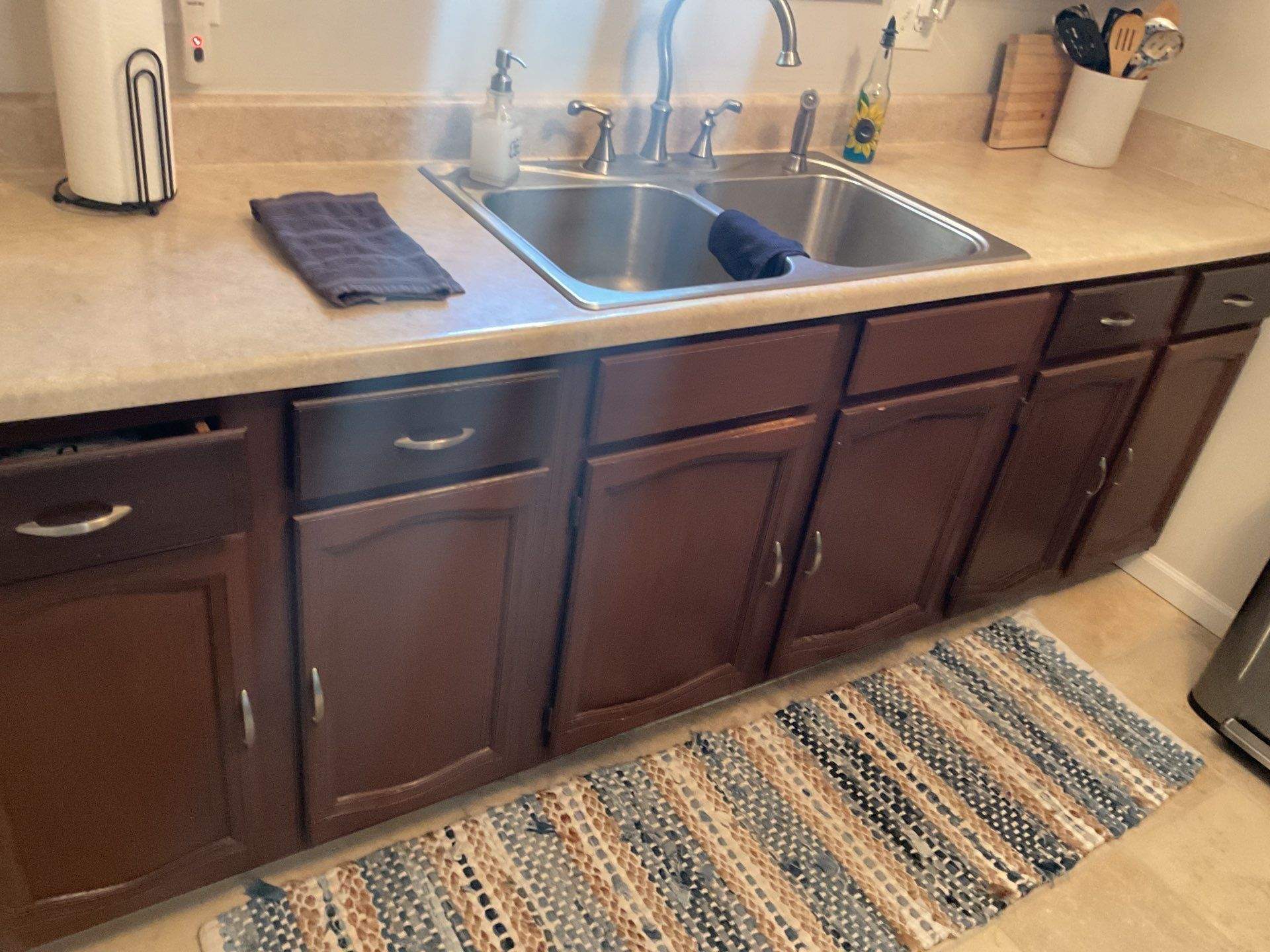 Kitchen Cabinet Refinishing and Butcher Block Countertop Installation in Fenton by Top Shelf Painter