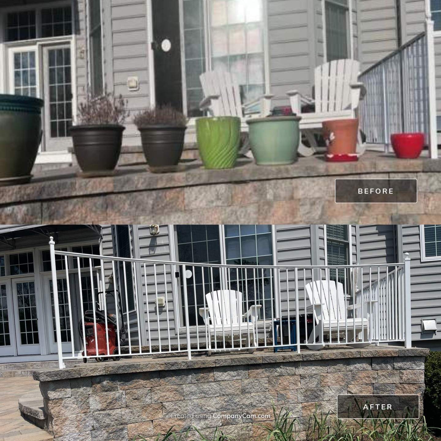 Traditional White Aluminum Railing – Residential Porch – New Market, MD by Capitol Iron Works
