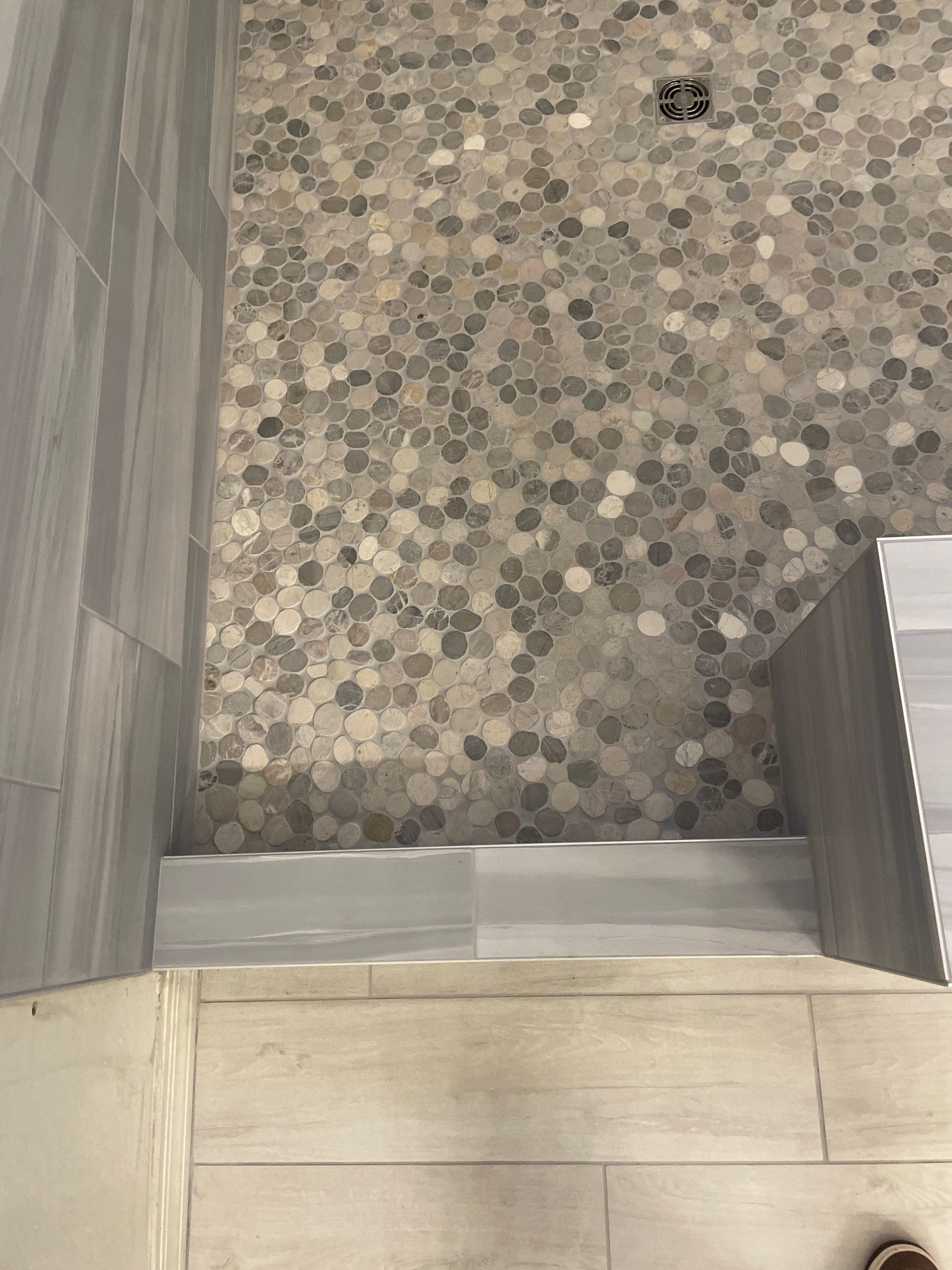 Wood Look Tile Floors and an Extra Large Shower  by Footprints Floors of Chandler 