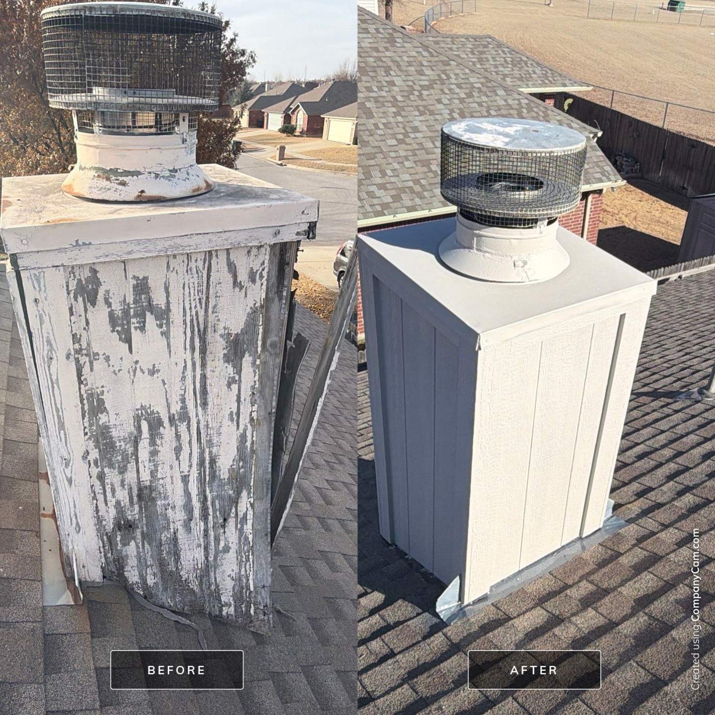 chimey repair in Oklahoma City by McCann's Roofing and Construction