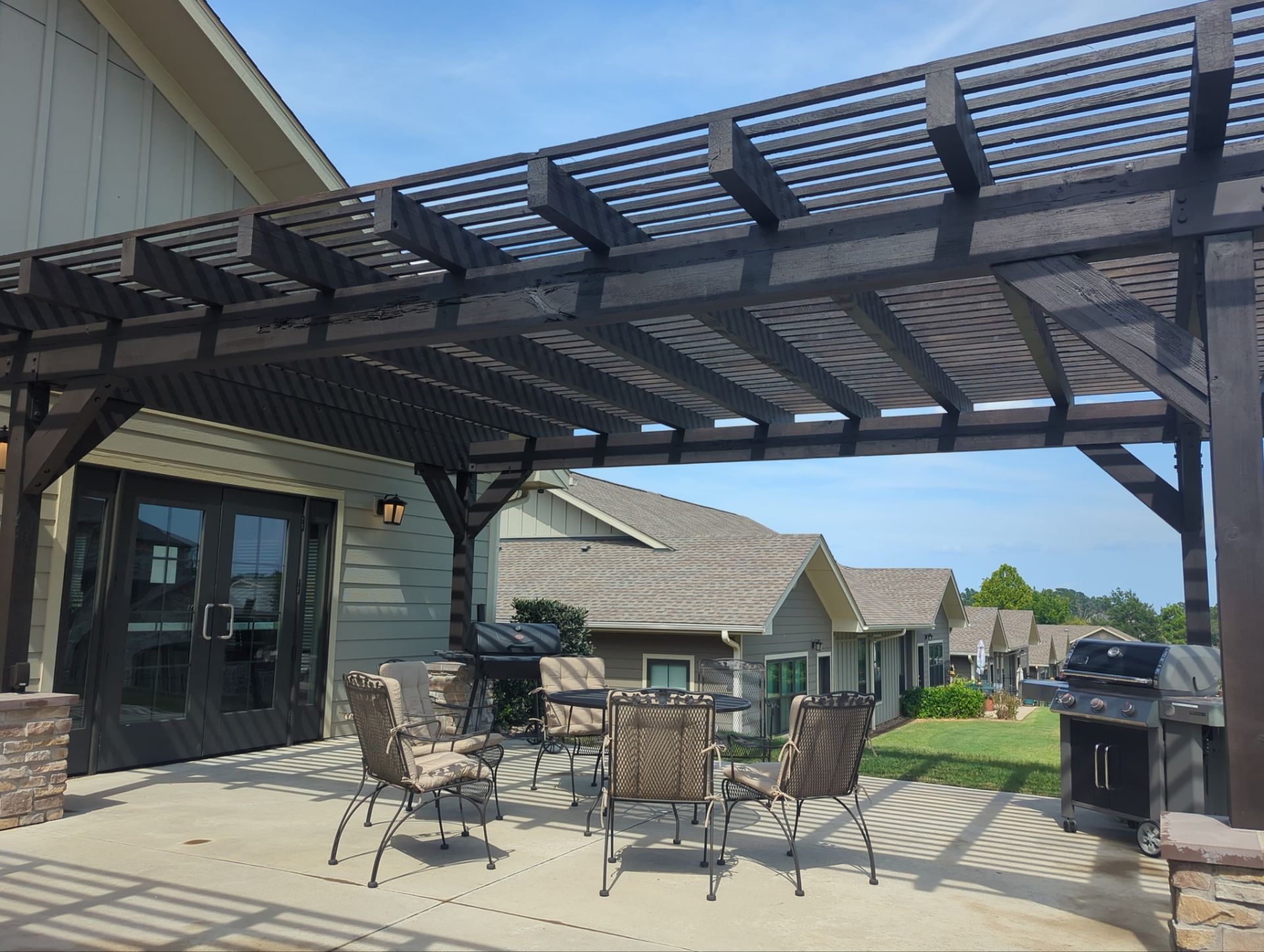 Exterior Painting in Tyler, TX | Front Porch in Elegant Black by Quality Coats Painting
