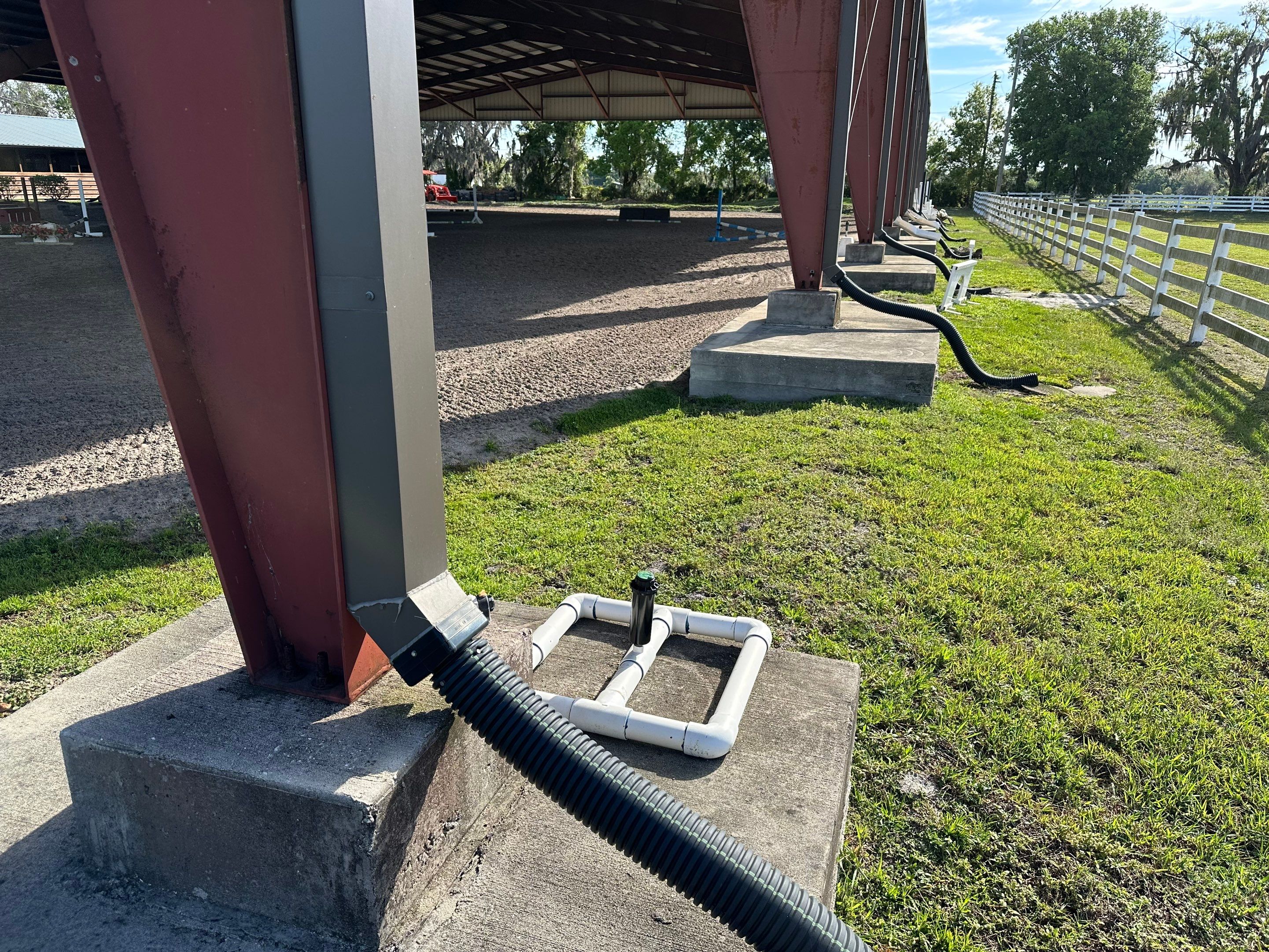 Vinyl Horse Fence & Concrete Pier Cleaning at Lesley Cox Equestrian, Parrish, FL | Sunshine AquaWash by Sunshine AquaWash
