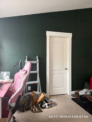 Dark Green Board and Batten Accent Wall in South Salt Lake