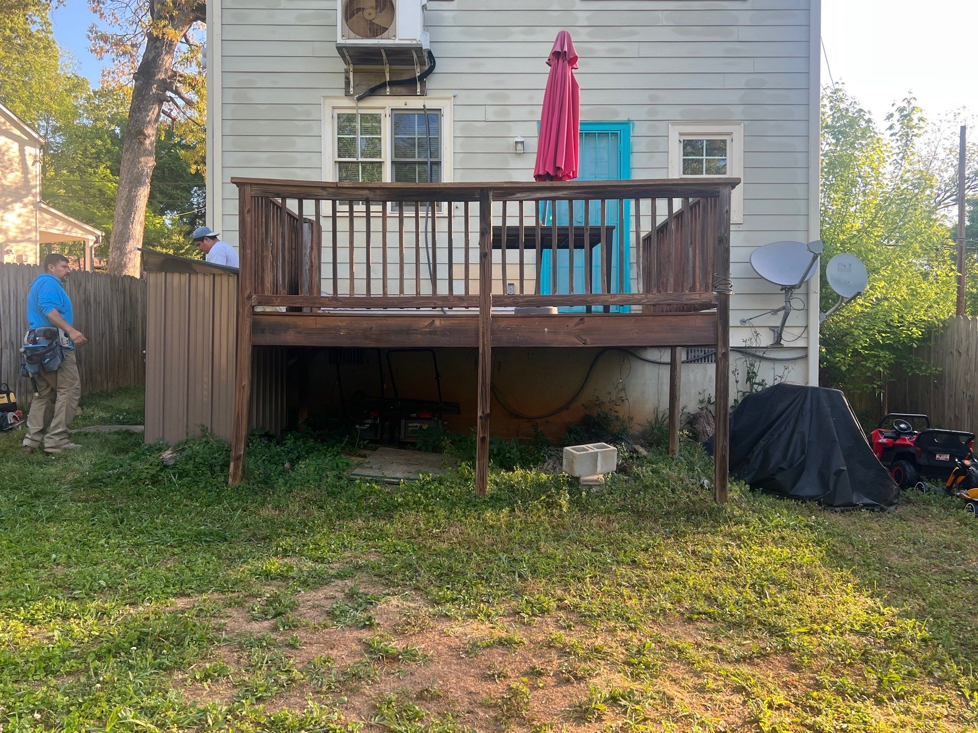 Pressure-Treated Wood Deck and Staircase Replacement in Atlanta by Swift Home Renovations