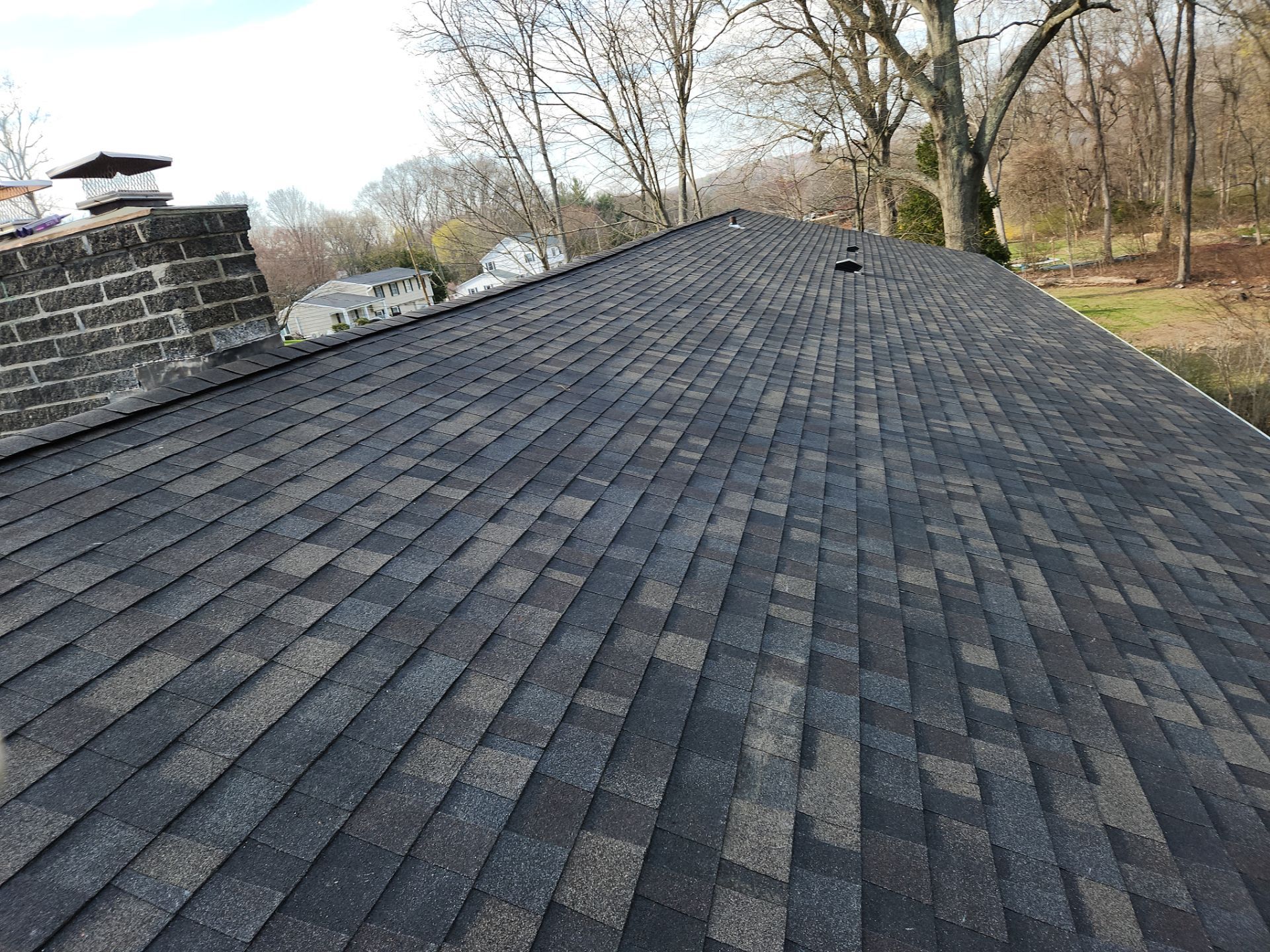 Asphalt Shingle Roof Replacement and Copper Chimney Flashing in Trumbull by A Plus Exterior
