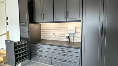 Kelley C. transformed her garage with new cabinets