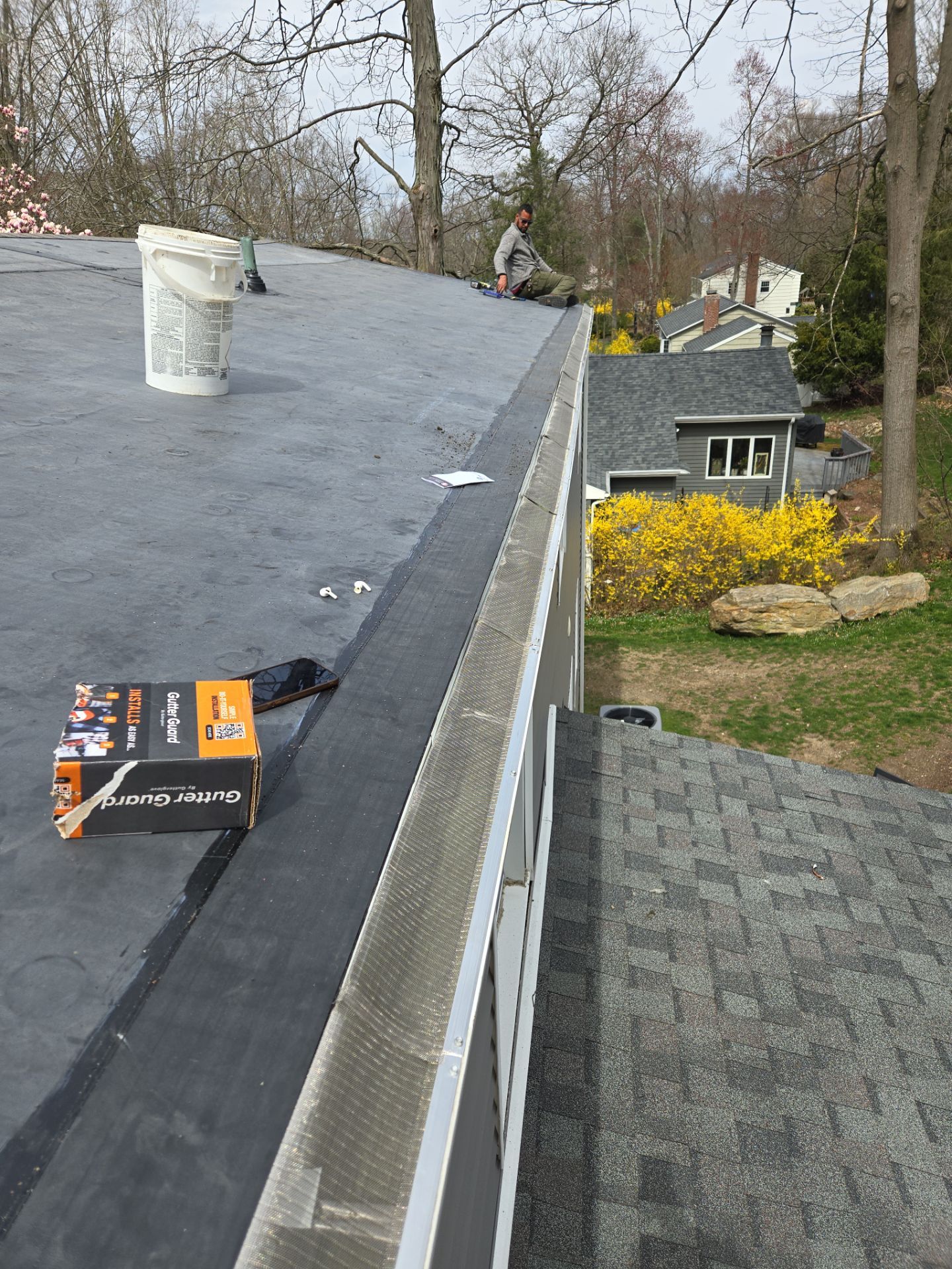 Residential Roofing Installation using Tamko Slatestone gray by A Plus Exterior