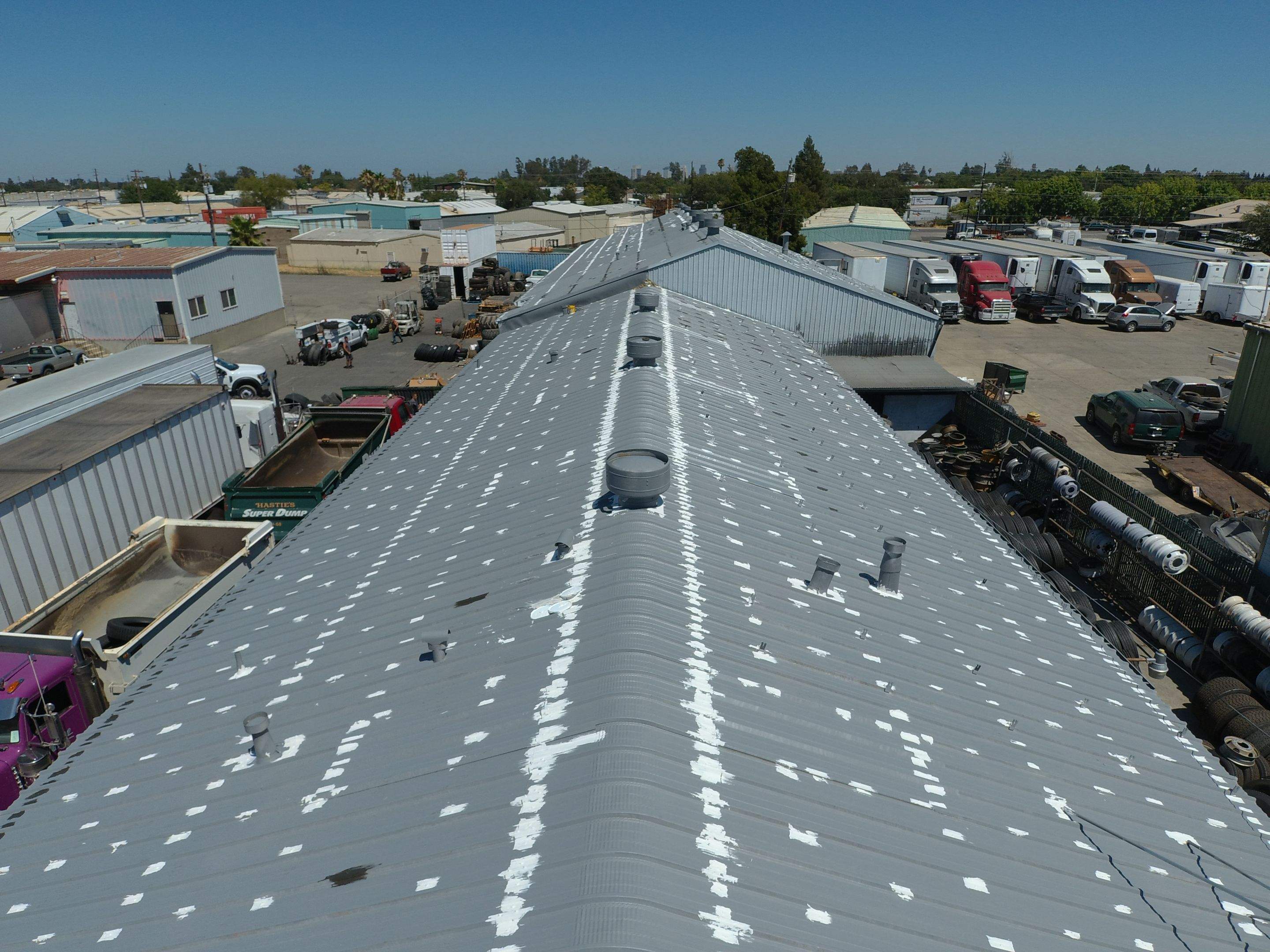 MR Roofing system using Conklin Benchmark/PUMA XL fabric and coating by Straight Edge Roofing Inc