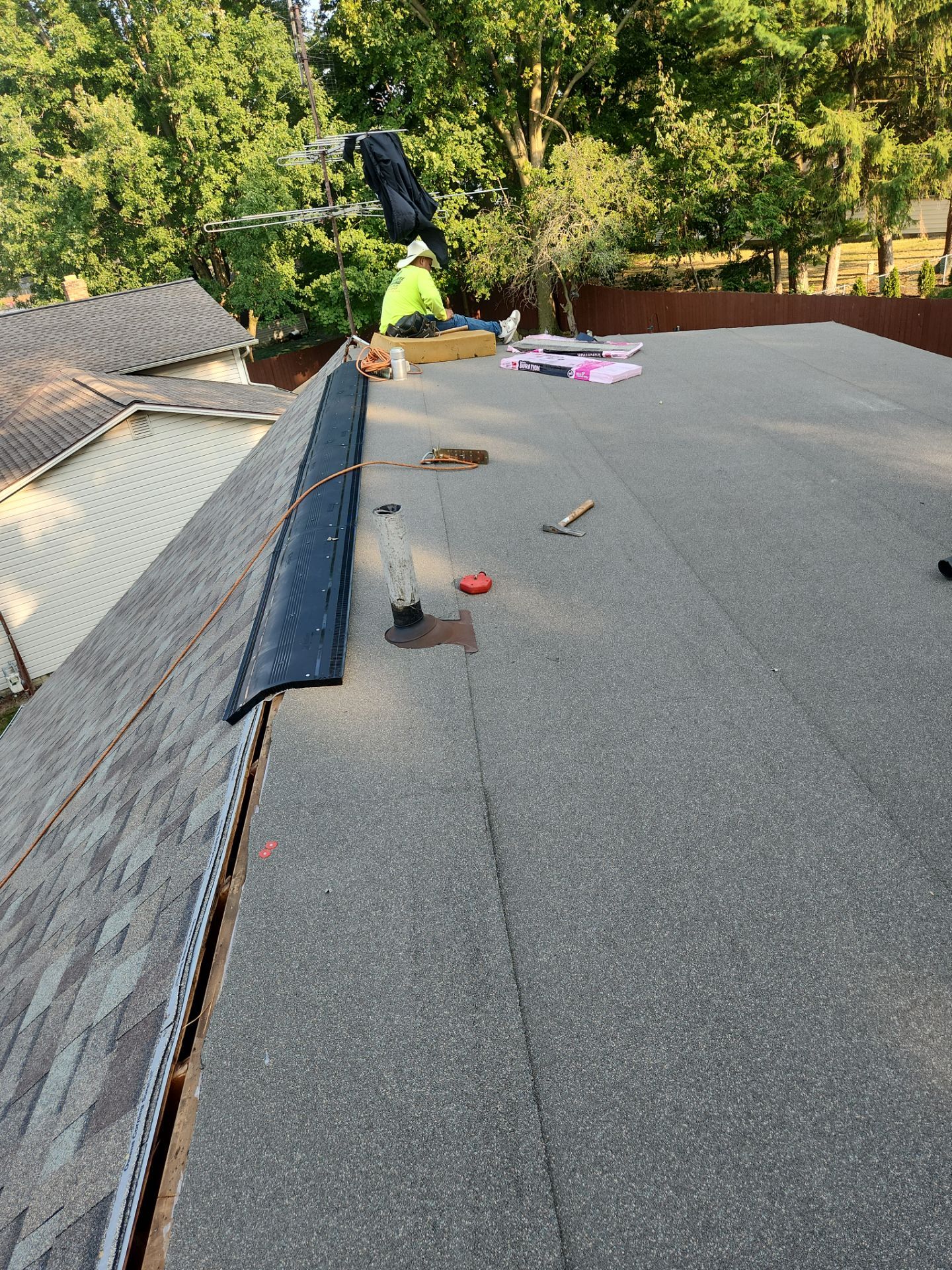 Residential Roof Replacement using Owens Corning Duration Driftwood by Absolute Roofing and Construction