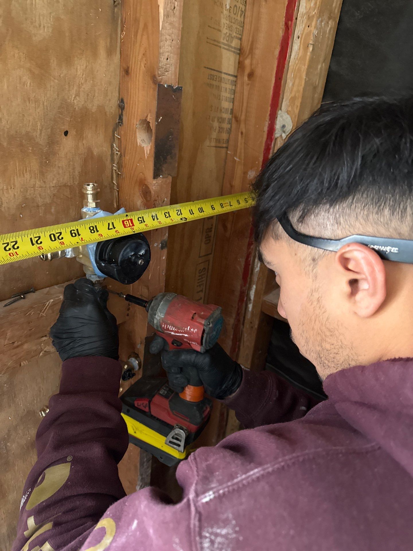 Installing Water Pipe for Shower by Us Plumbing