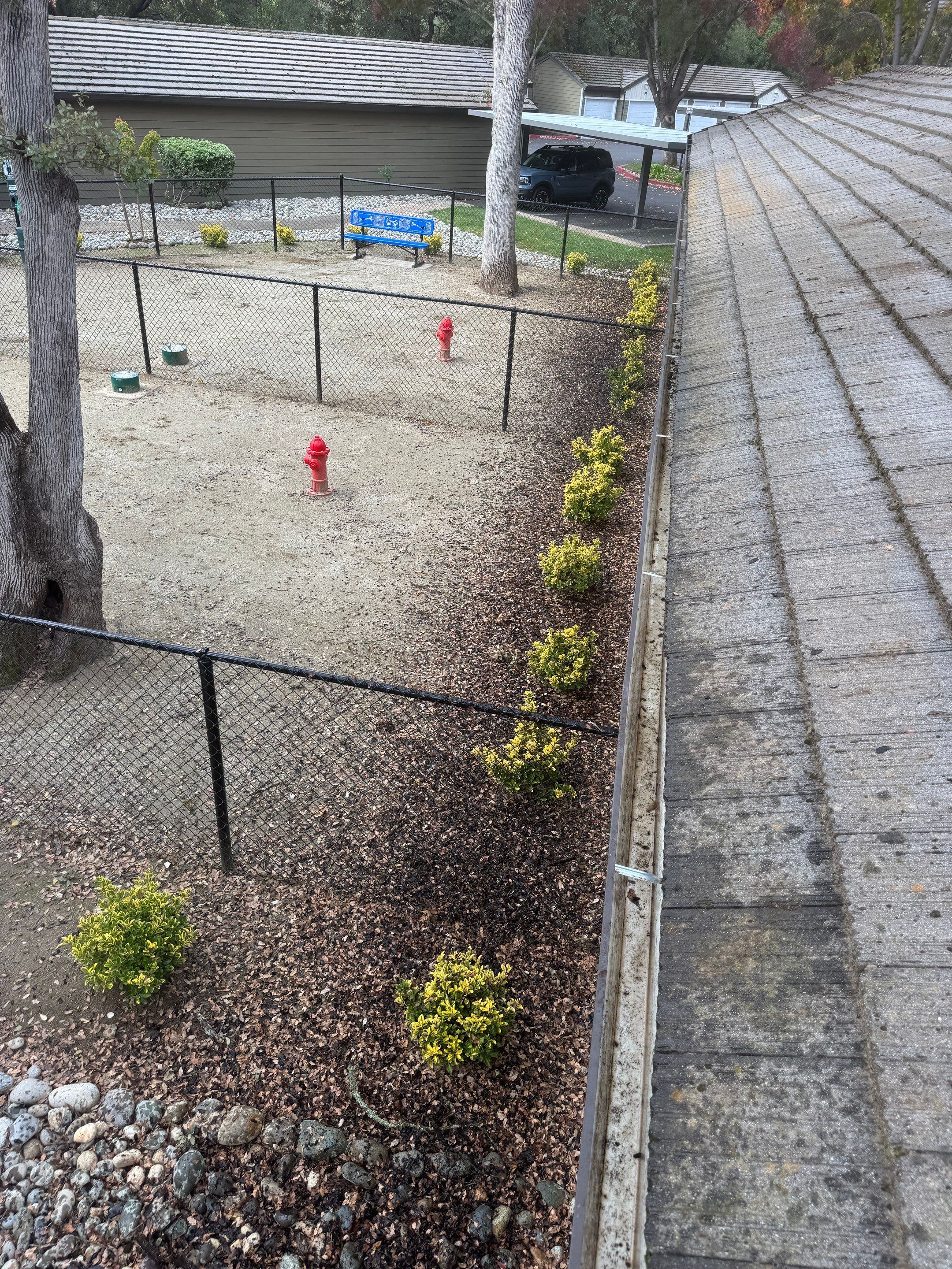 HOA gutter cleaning after photo.