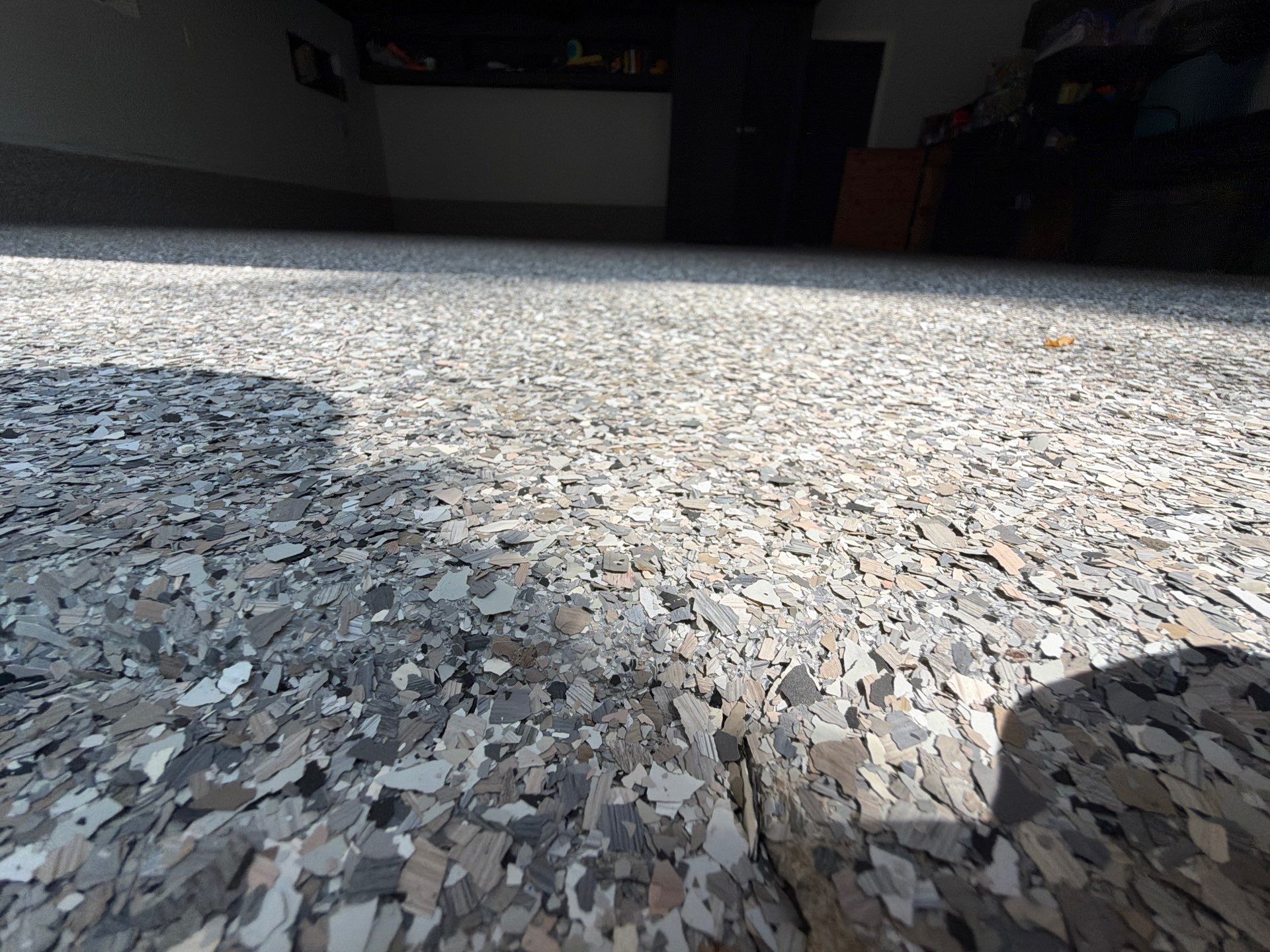 Garage Epoxy Flake Floor and Concrete Crack Repair in Twin Lake by Gordon Painting