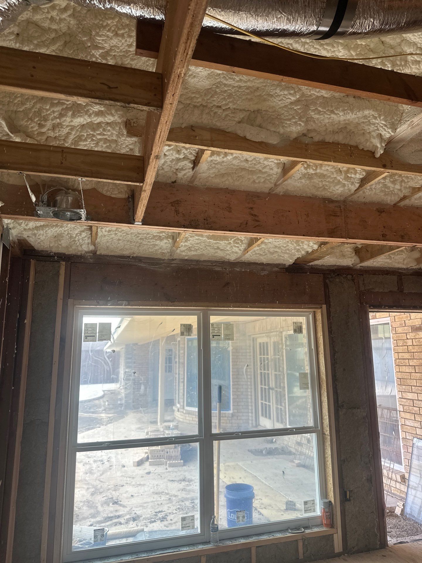 Open cell spray foam & rockwool job completed in Dallas TX by Apex Insulation Solutions