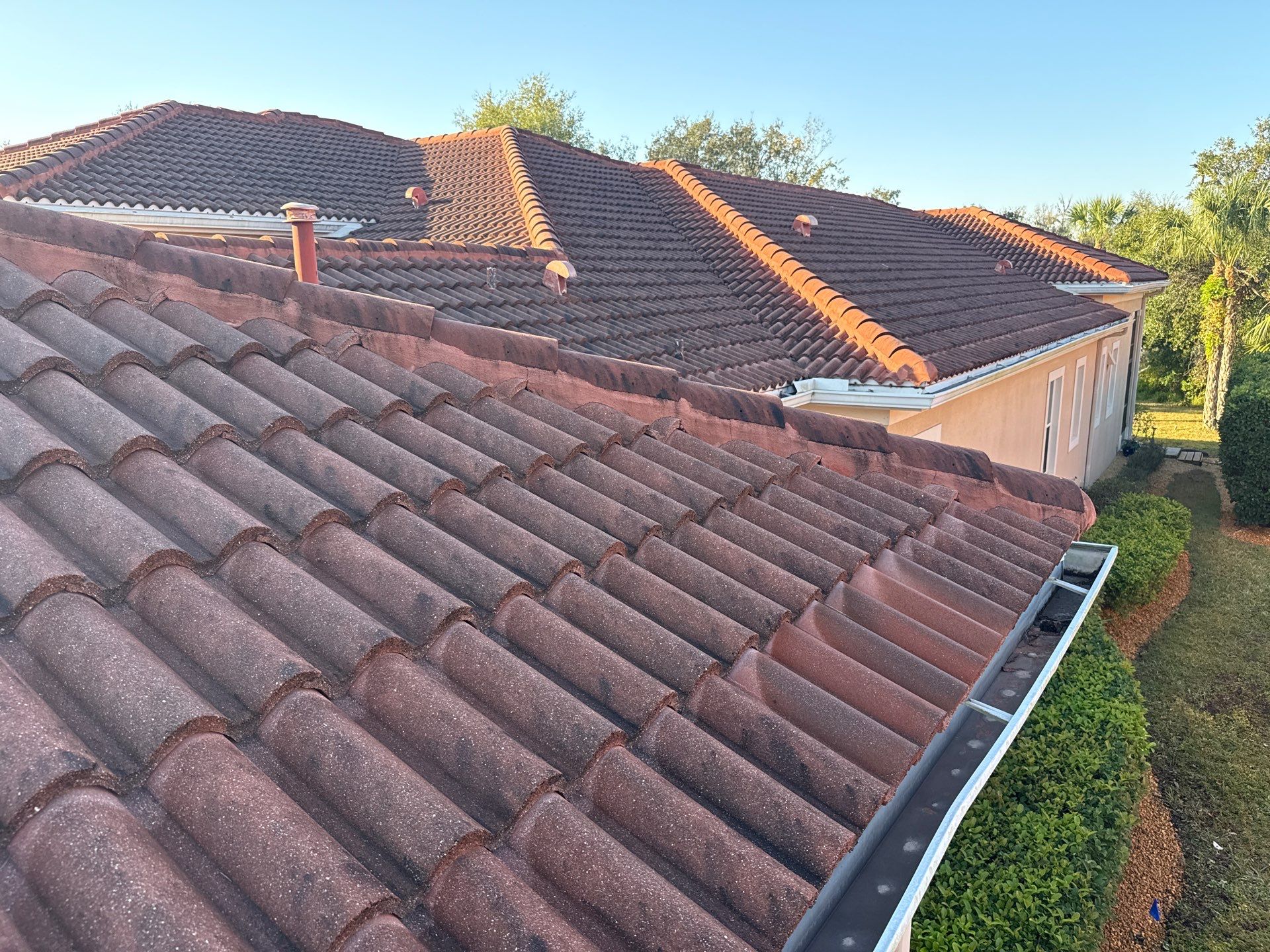 Tile Roof Cleaning & Oil Stain Removal | Tara River Place, Bradenton FL by Sunshine AquaWash