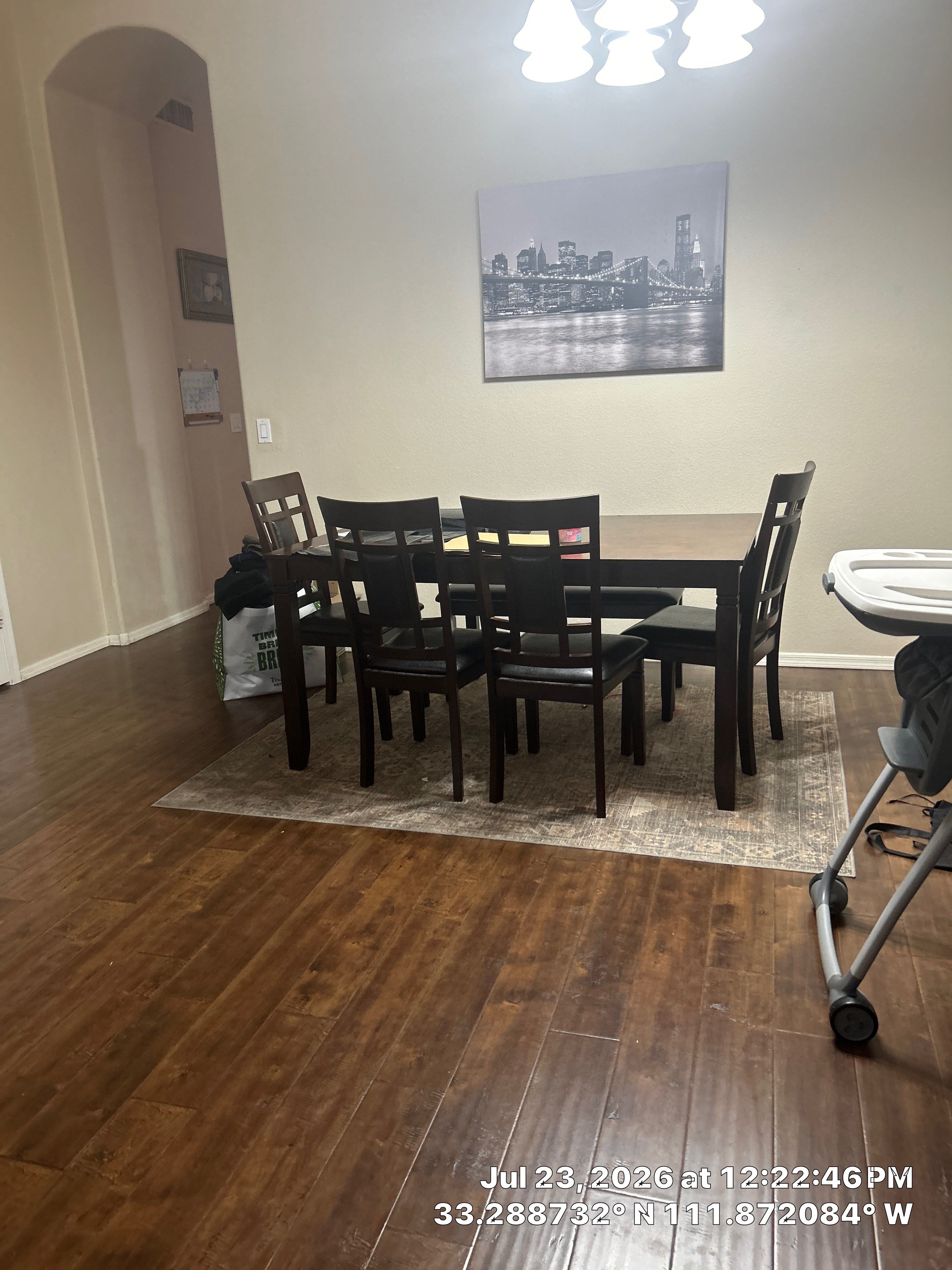Dark Wood Laminate Flooring and Interior Renovation in Chandler by CompanyCam Sales Demo