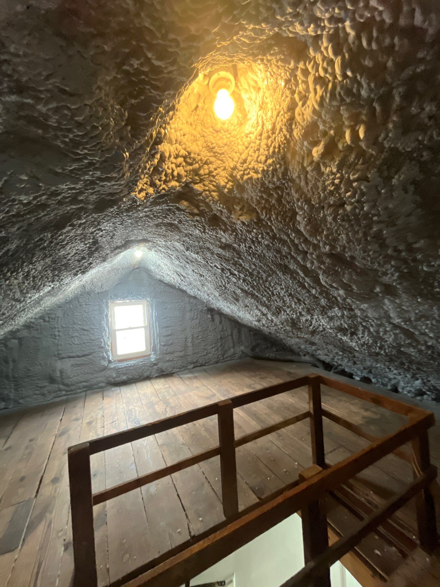 Attic Insulation using open cell spray foam by NYS Foam & Energy