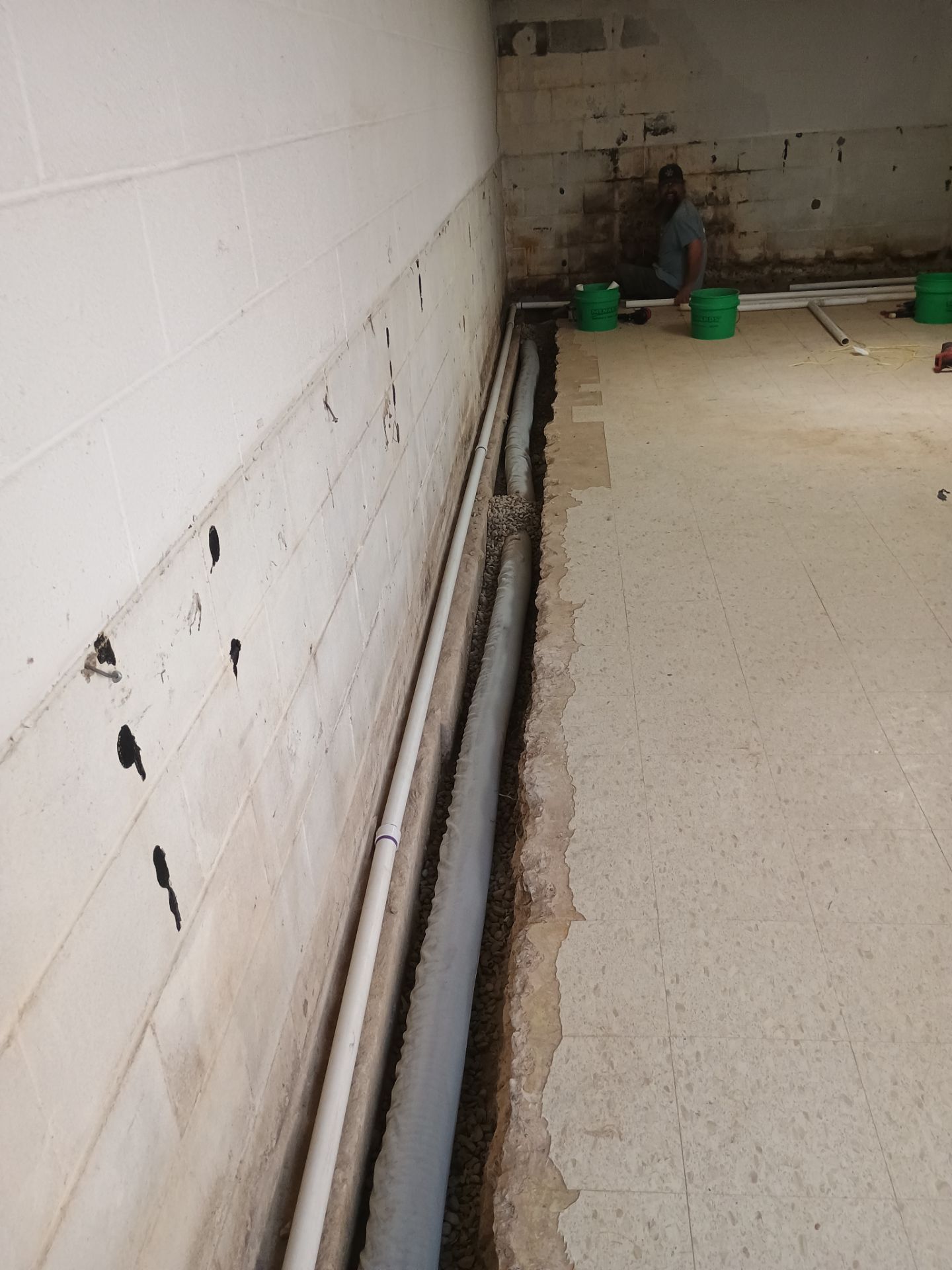 Interior Drain Tile Installation in Columbia Heights, MN by Waterproofing Northeast