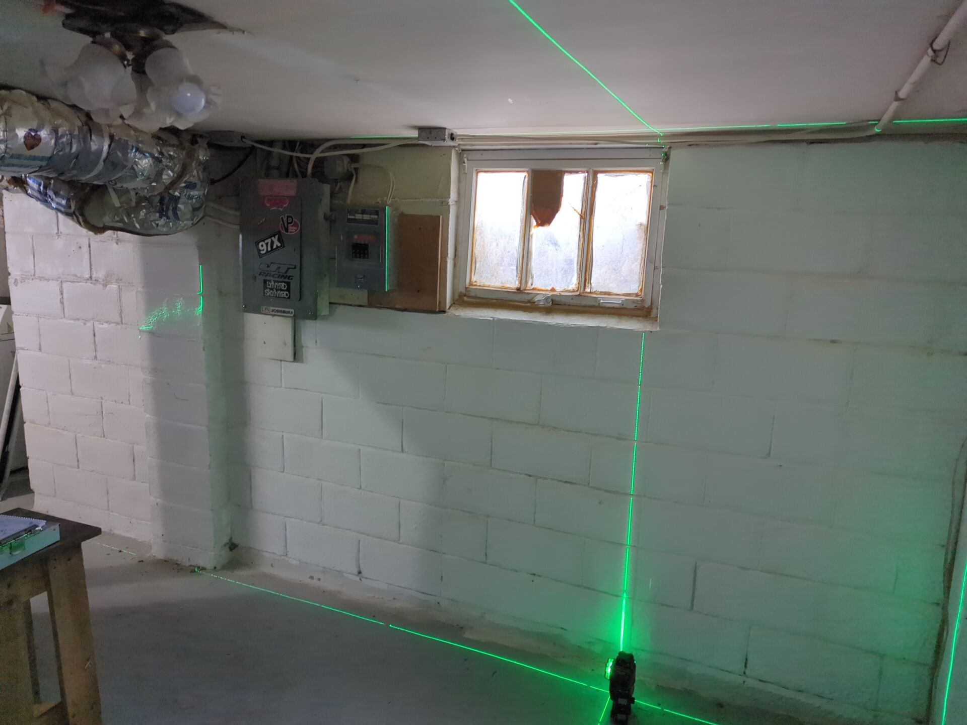 Bowing Wall using Fortress Invisibeams  by ACE Waterproofing & Basement Solutions