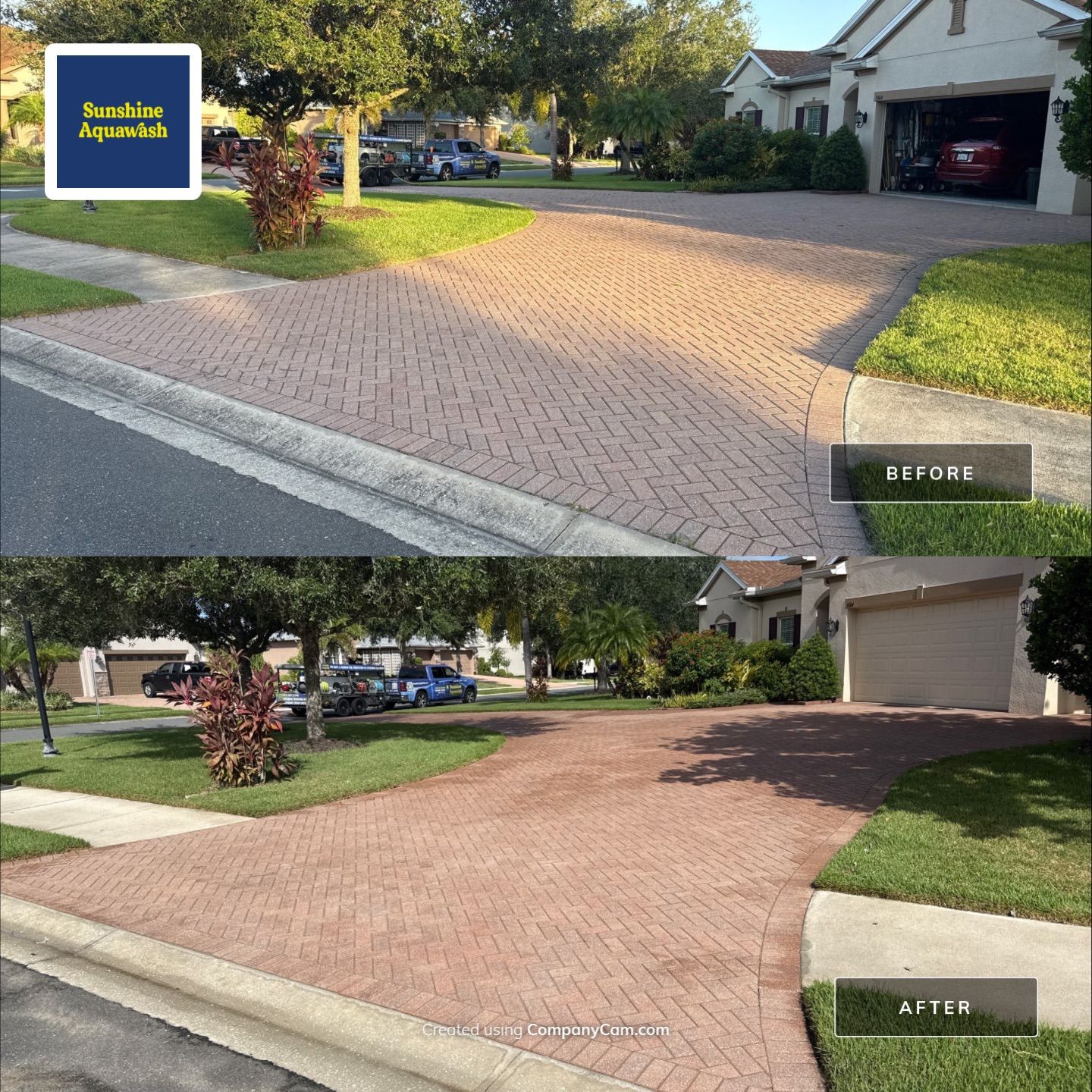 Paver Driveway & Sidewalk Cleaning – Oakleaf Hammock, Ellenton, FL by Sunshine AquaWash