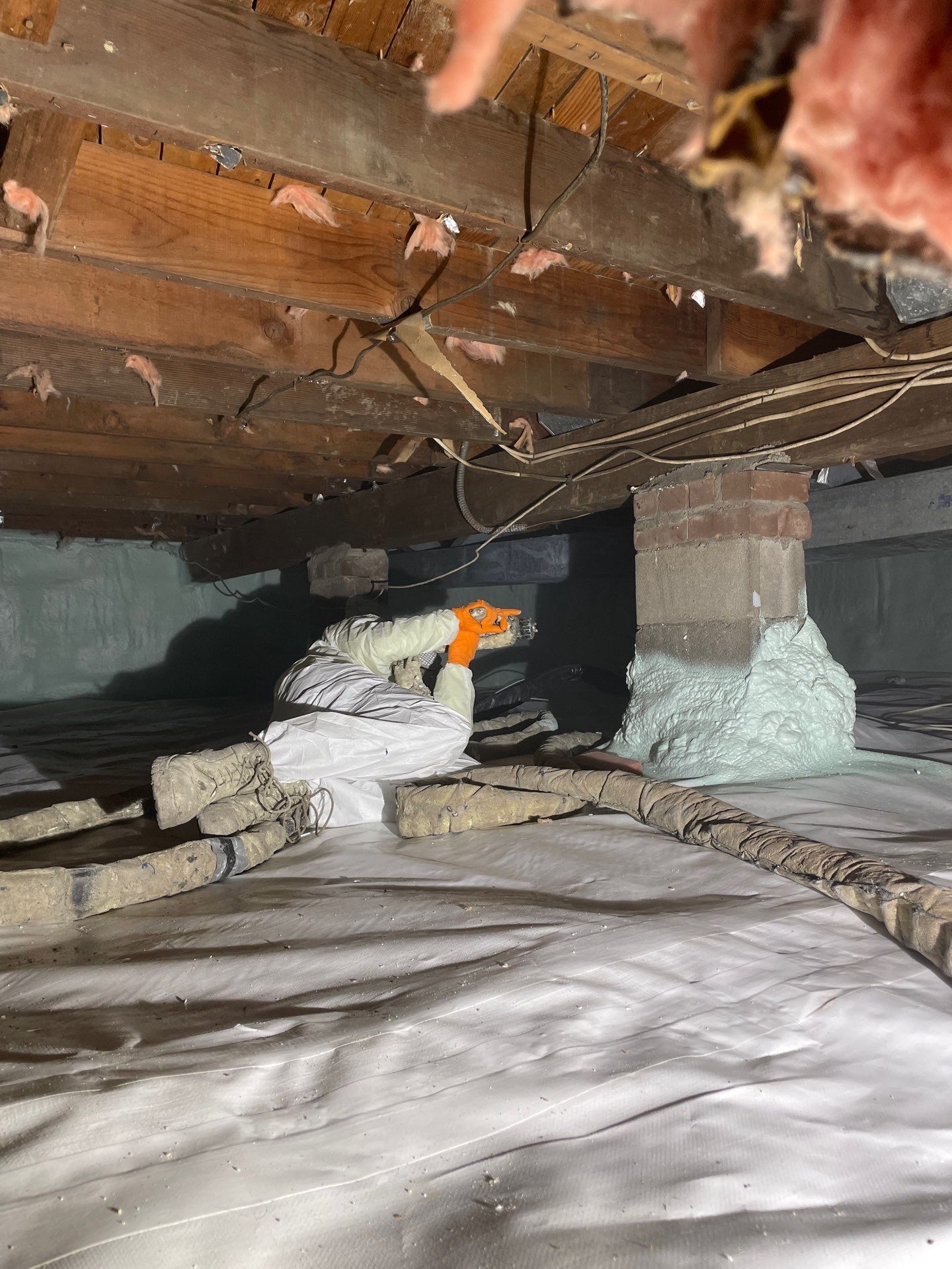 Attic Insulation using open cell spray foam by NYS Foam & Energy