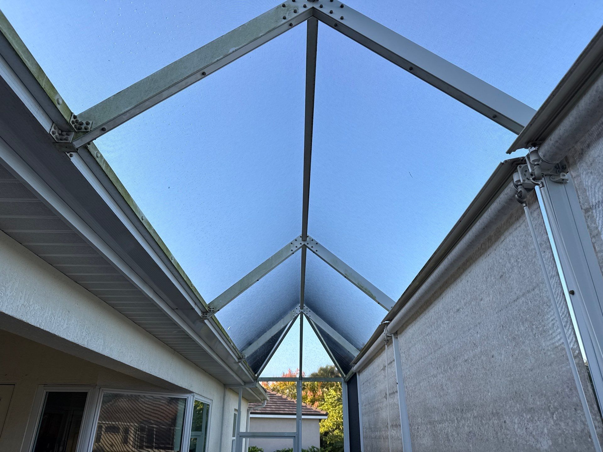 University Park Lanai Transformation | Screen Enclosure & Shade Cleaning by Sunshine AquaWash