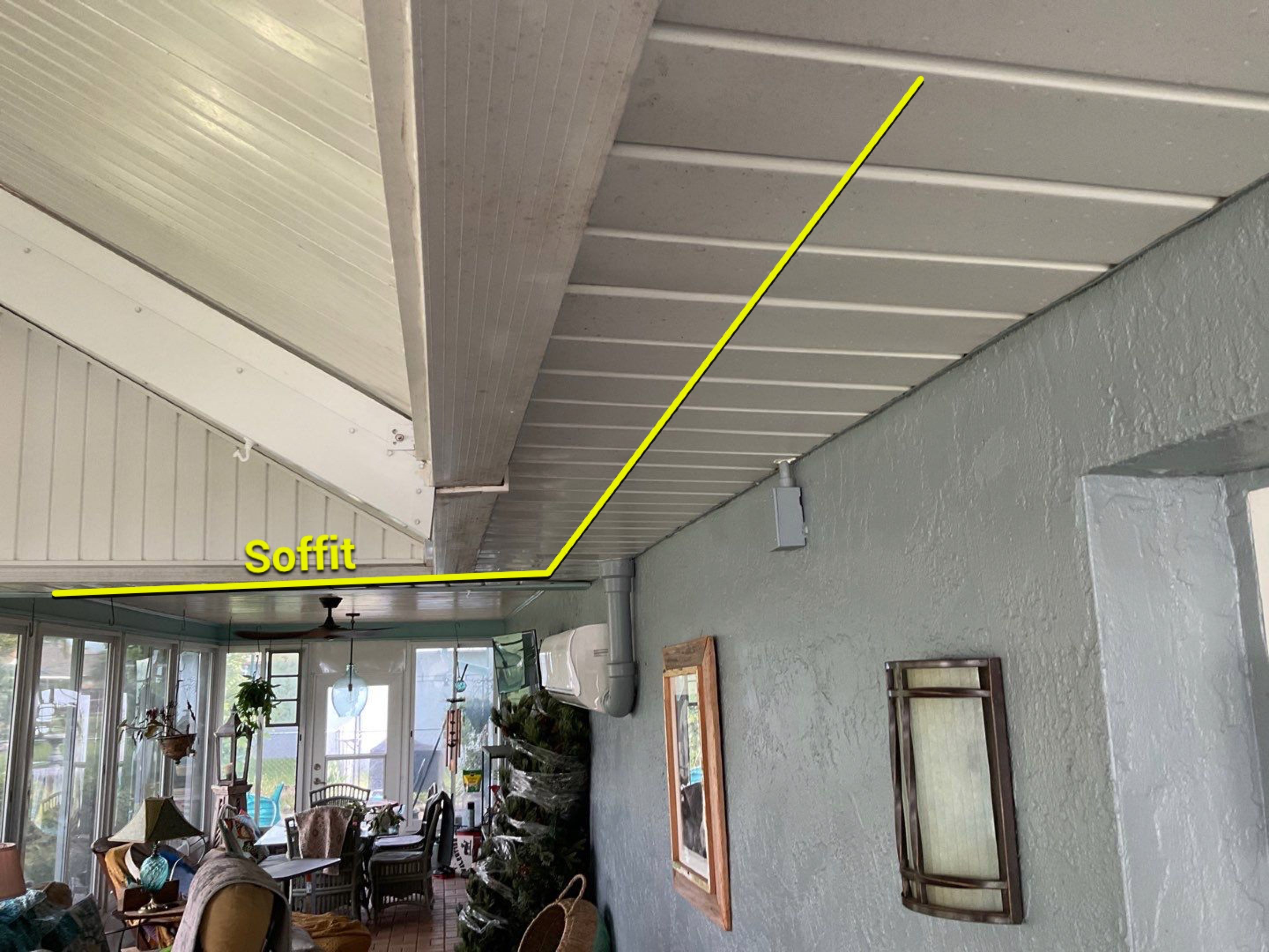 Soffit and Fascia Installation using White Vinyl Soffit in Cape Coral FL by Gutter Professors
