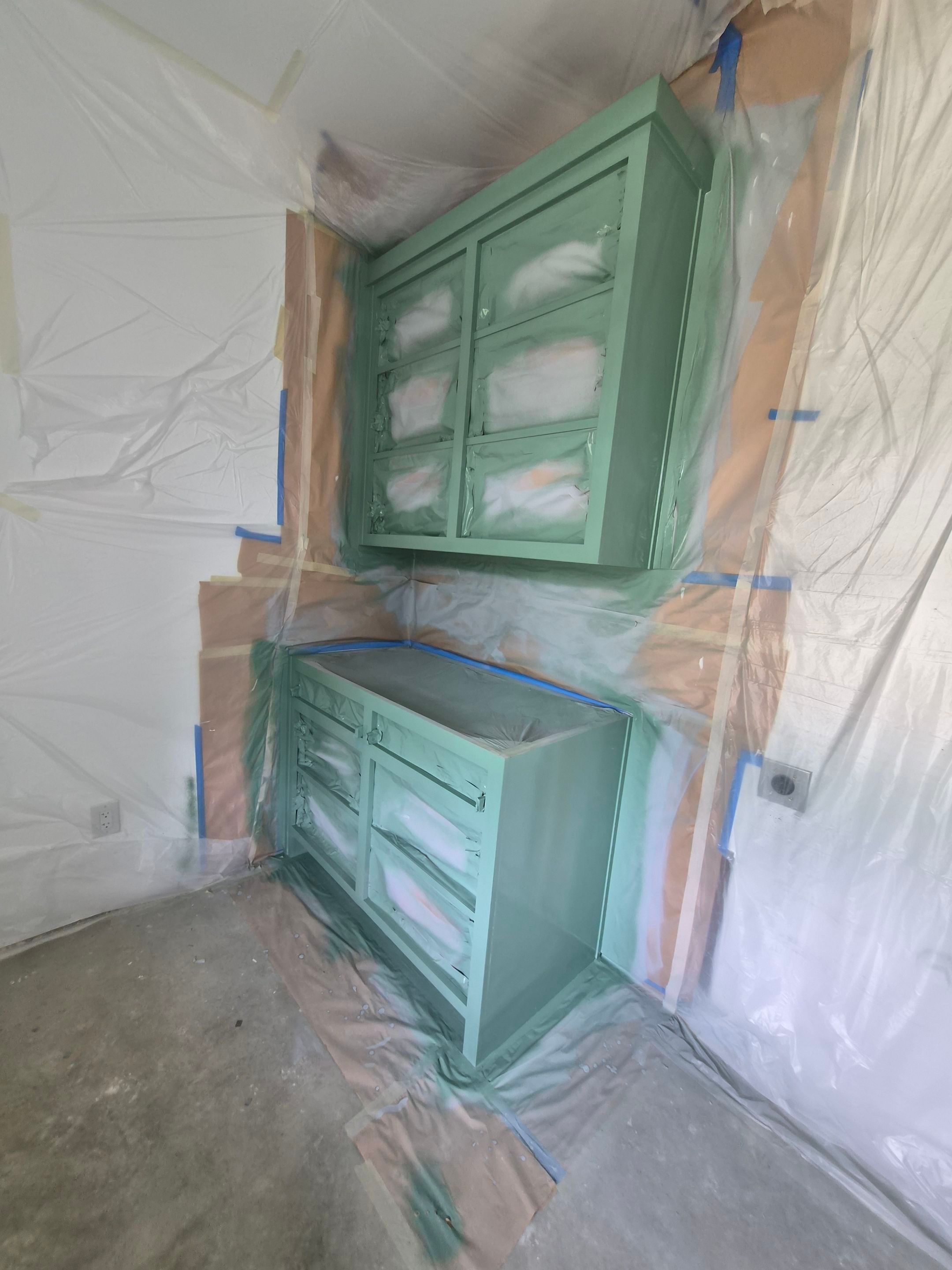 Sage Green Cabinet Transformation in Brownsboro, TX! by Quality Coats Painting