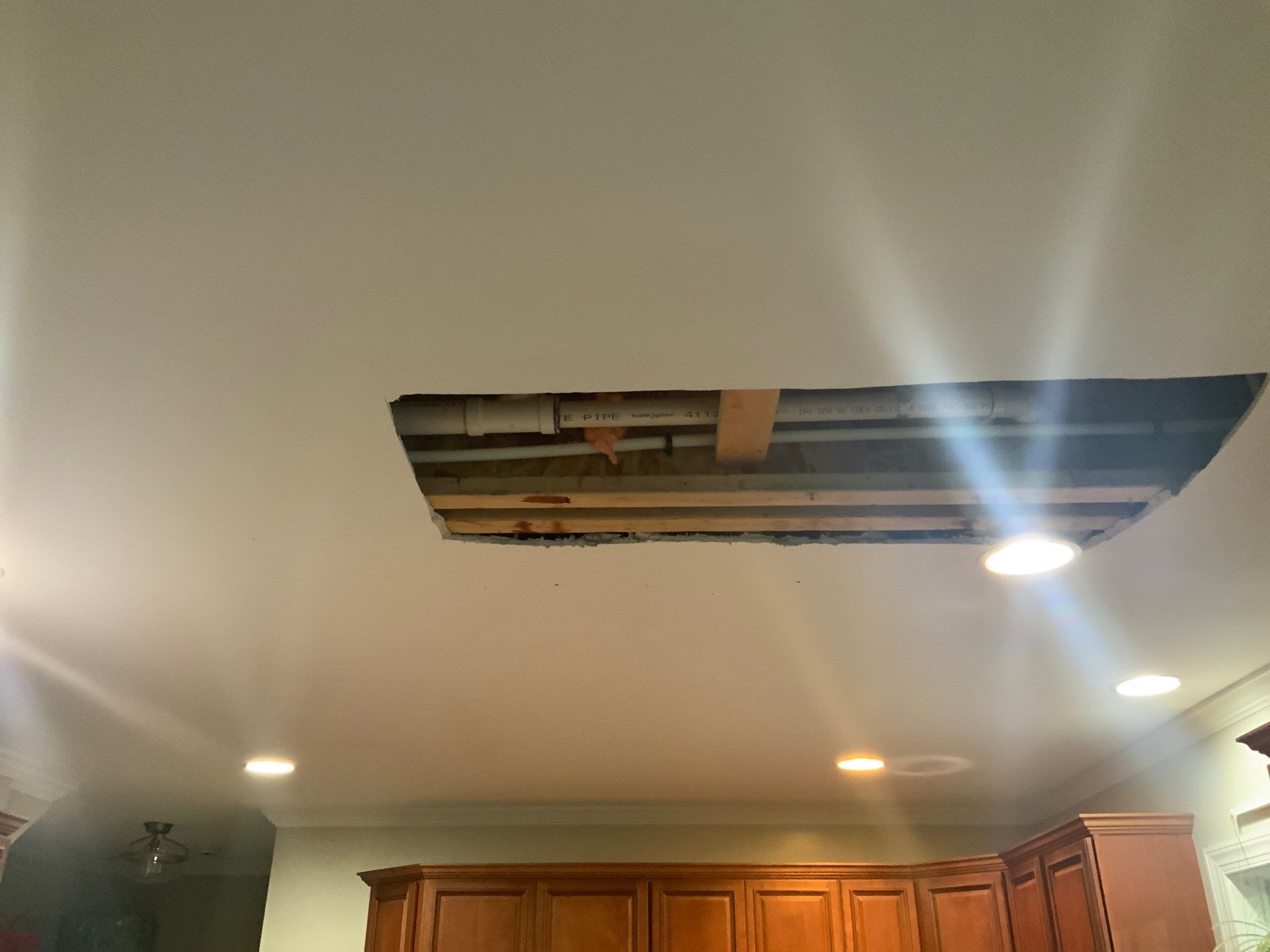 Drywall damage repair and repaint by GonzalezPainters & Contractors Inc 