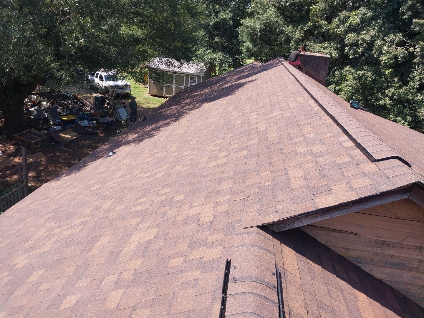 Syler roofing job by BROCK BUILDERS 
