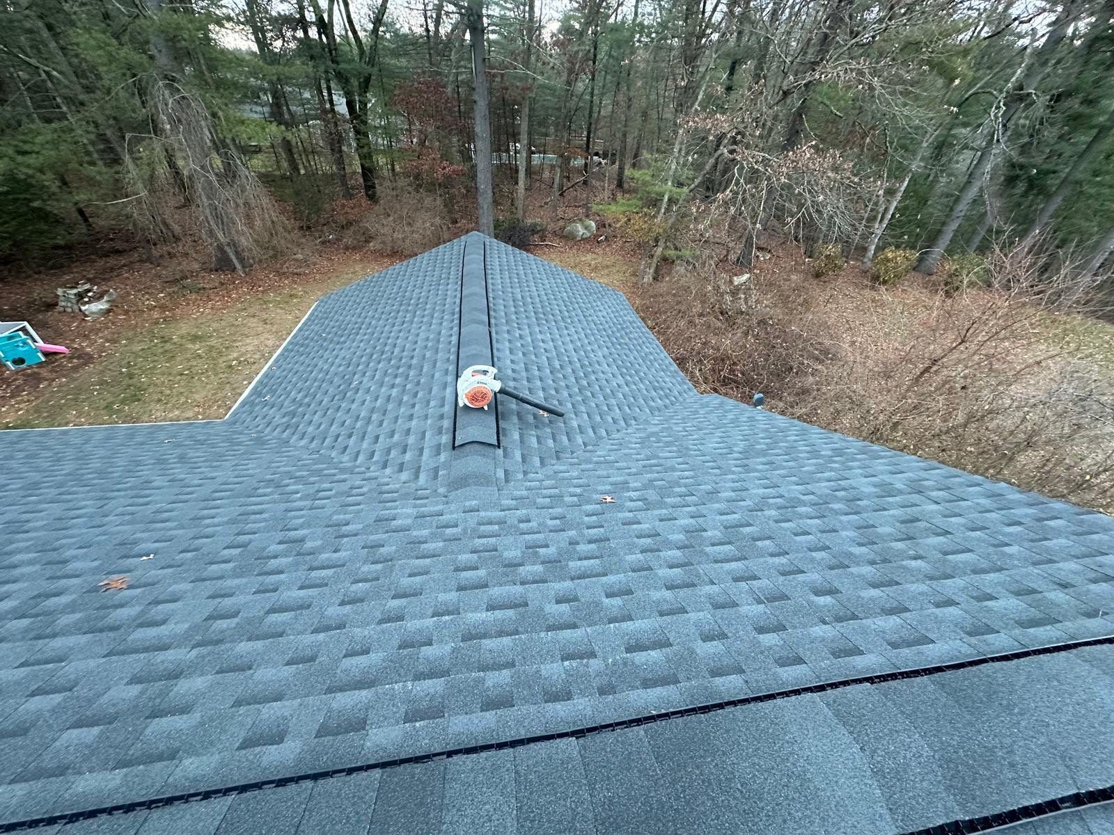 GAF Charcoal Roof Replacement with Vent Leak Repairs, PVC Fascia & Leaf Guard Gutters by Sensible Home Solutions